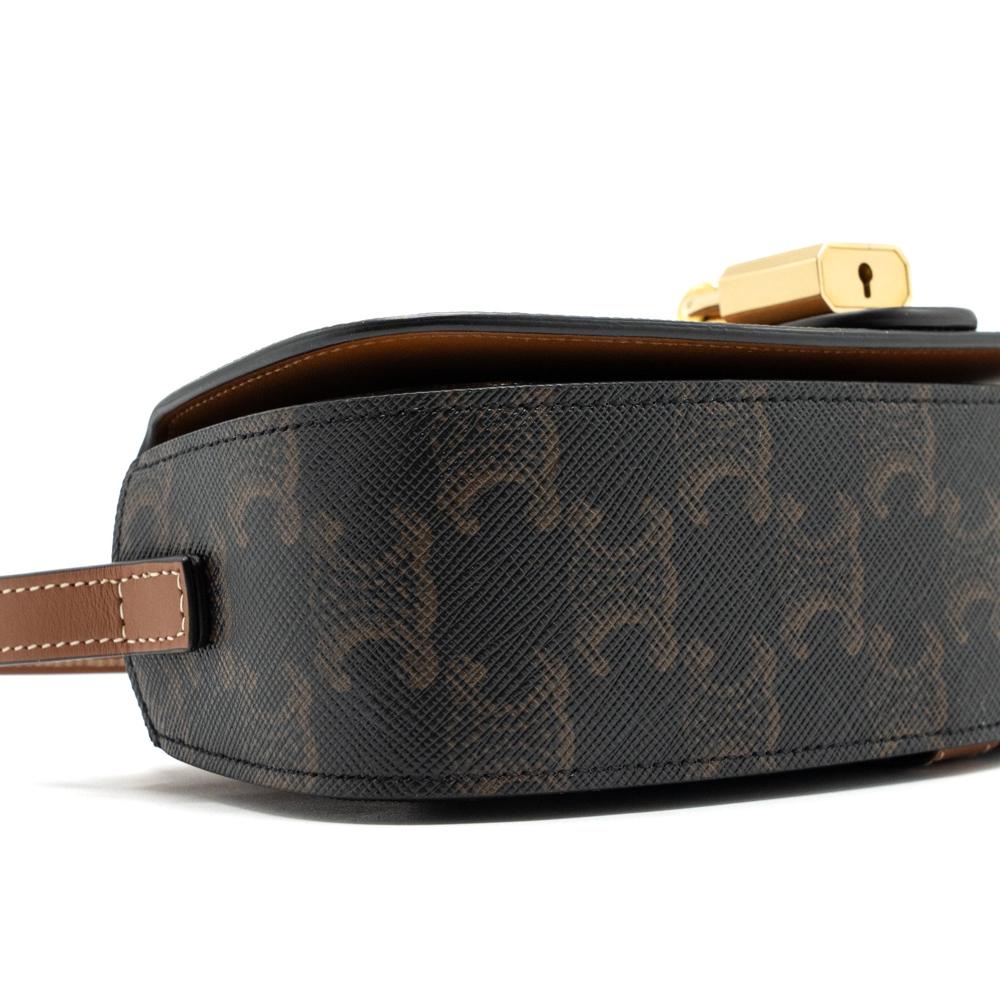 celine-clutch-on-strap-tabou-triomphe-canvas-calfskin-ghw-tan