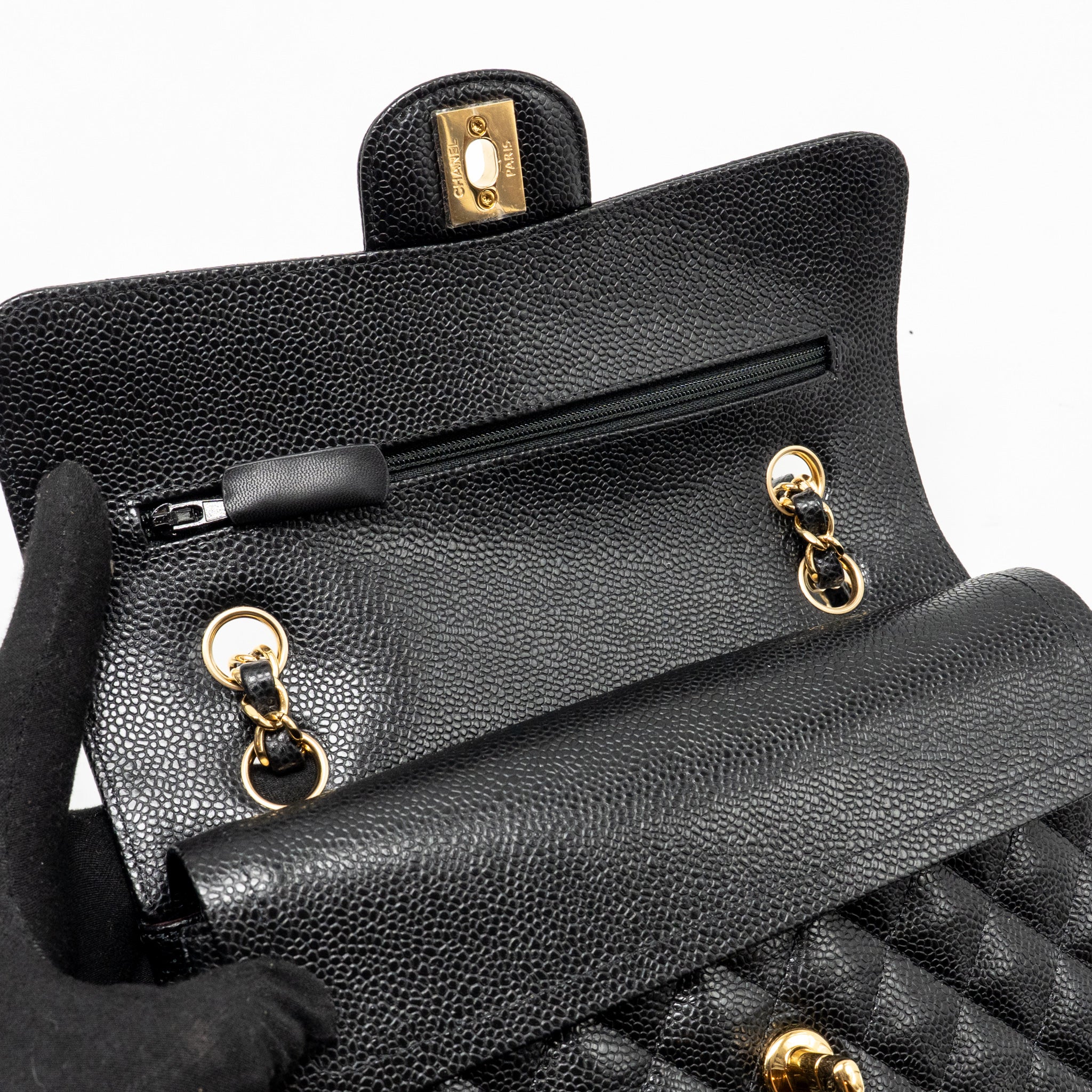 chanel-small-classic-double-flap-bag-caviar-black-ghw-microchip-14