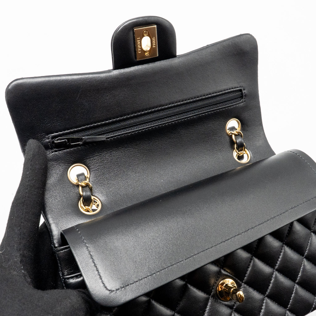 chanel-small-classic-double-flap-bag-lambskin-black-ghw-2