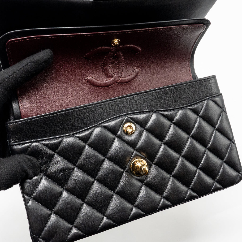 chanel-small-classic-double-flap-bag-lambskin-black-ghw-2