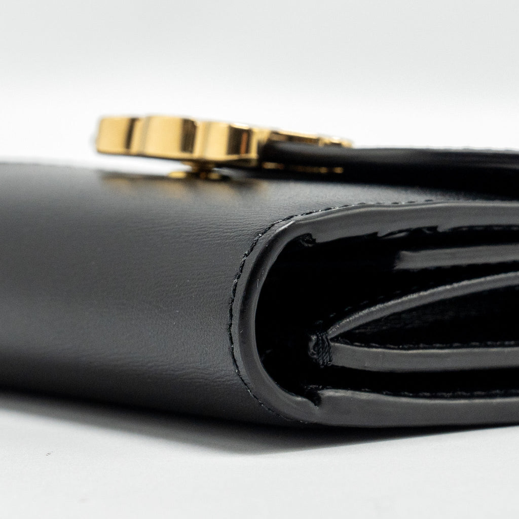 celine-small-triomphe-flap-wallet-shiny-calfskin-black-ghw
