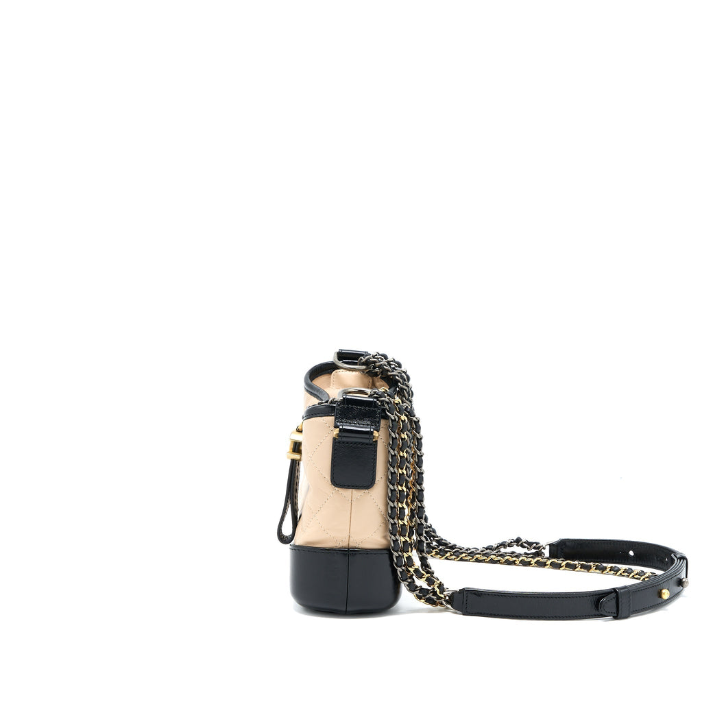 chanel-small-gabrielle-bag-aged-calfskin-beige-black-multicolour-hardware