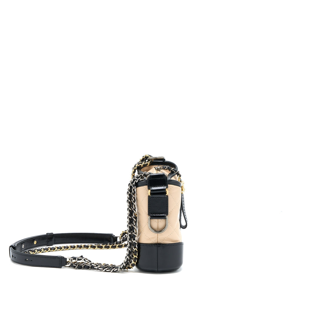 chanel-small-gabrielle-bag-aged-calfskin-beige-black-multicolour-hardware