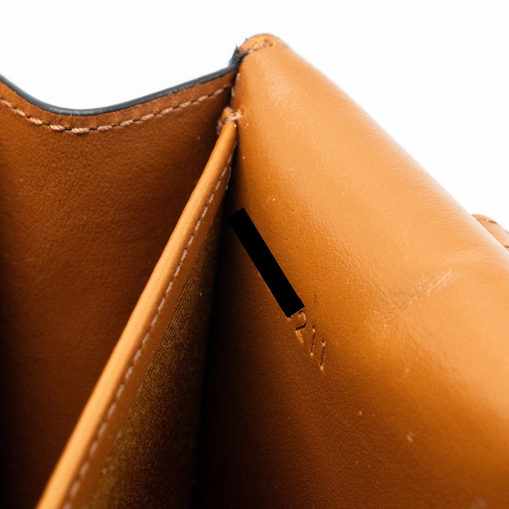 celine-wallet-on-strap-triomphe-canvas-lambskin-tan-ghw-1