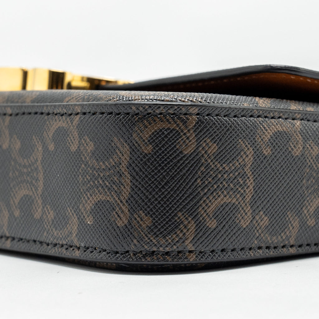 celine-triomphe-shouder-bag-triomphe-canvas-calfskin-tan-ghw
