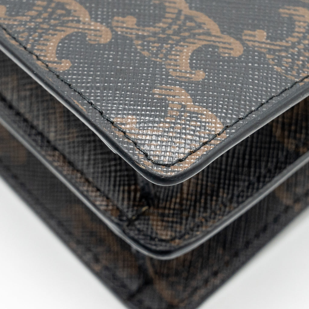 celine-wallet-on-strap-triomphe-canvas-smooth-lambskin-tan-ghw-4