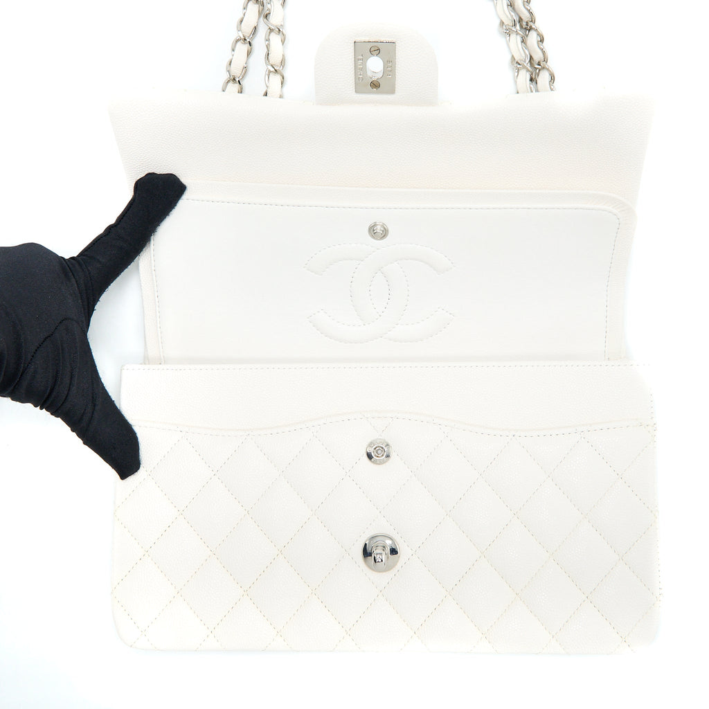 chanel-medium-classic-double-flap-bag-caviar-white-shw-microchip