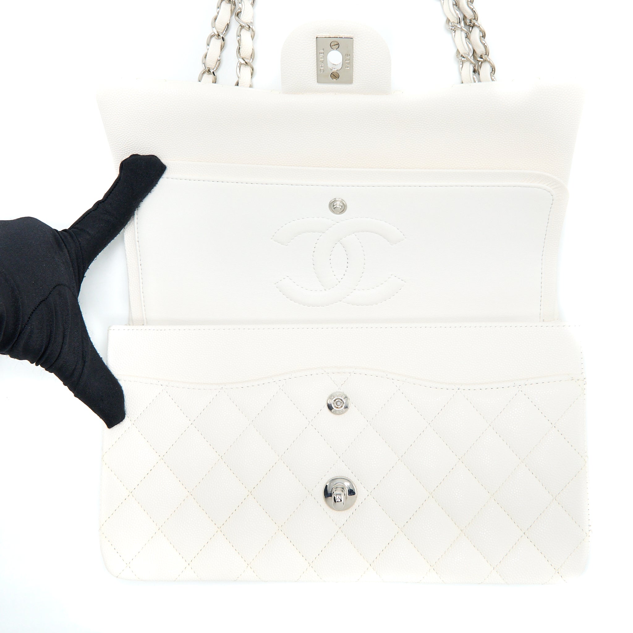 chanel-medium-classic-double-flap-bag-caviar-white-shw-microchip