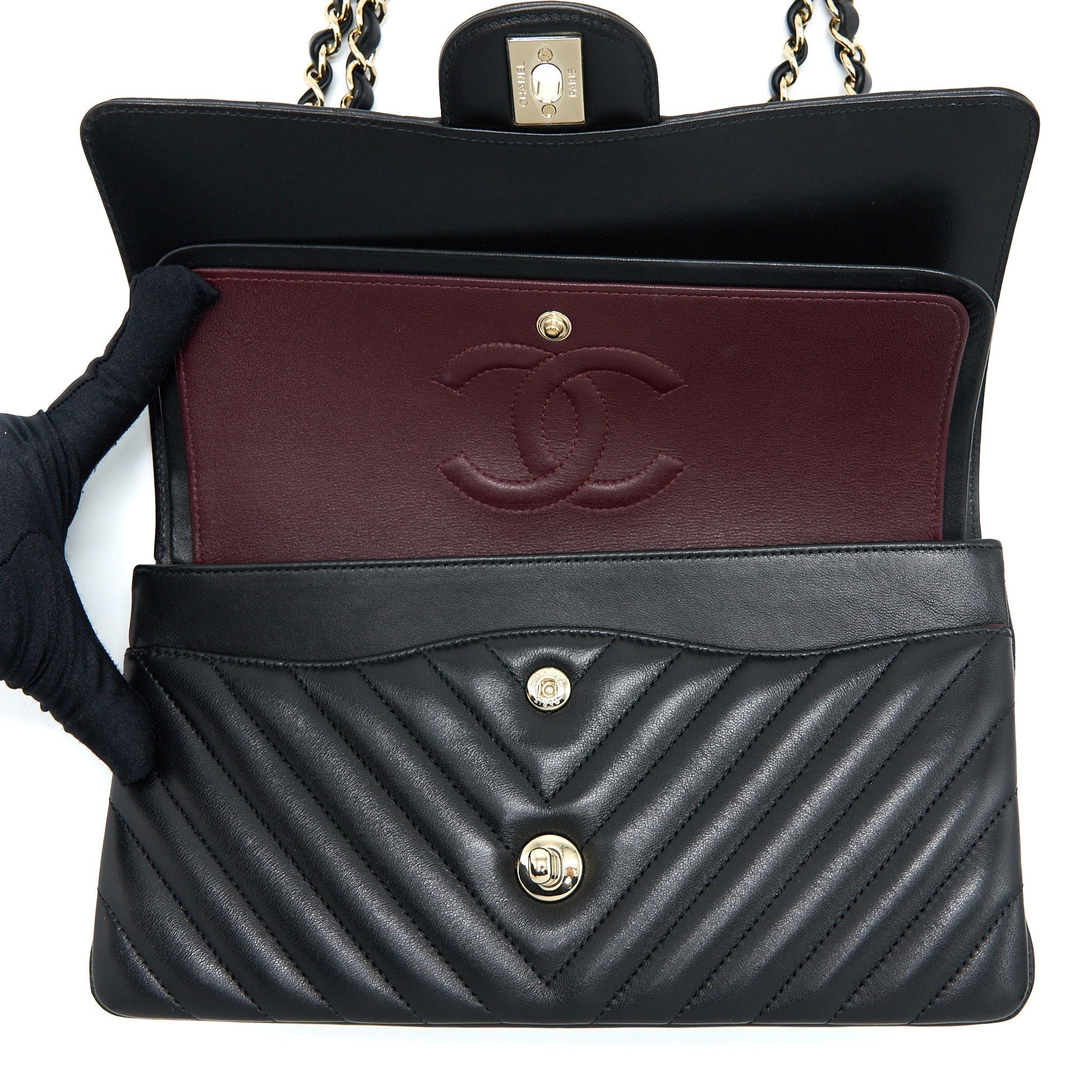 copy-of-chanel-medium-chevron-classic-double-flap-lambskin-black-lghw