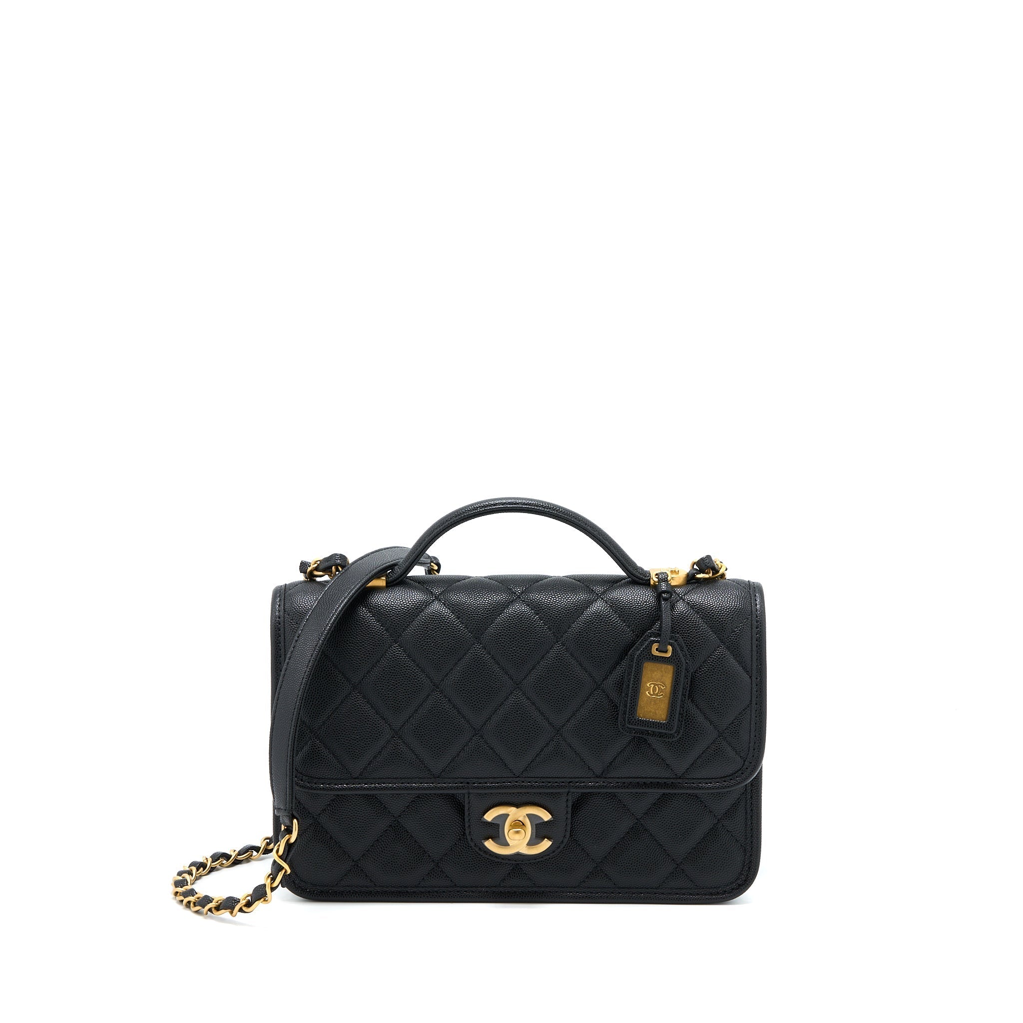 chanel-22k-top-handle-messenger-bag-caviar-black-brushed-ghw-microchip