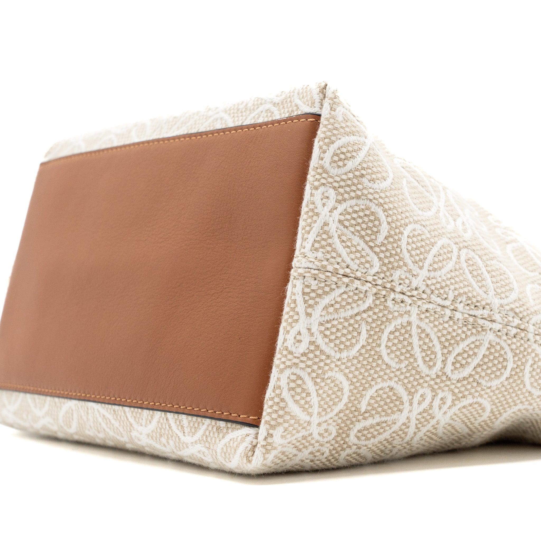 loewe-small-cubi-bag-anagram-jacquard-canvas-calfskin-leather-beige-tan-ghw