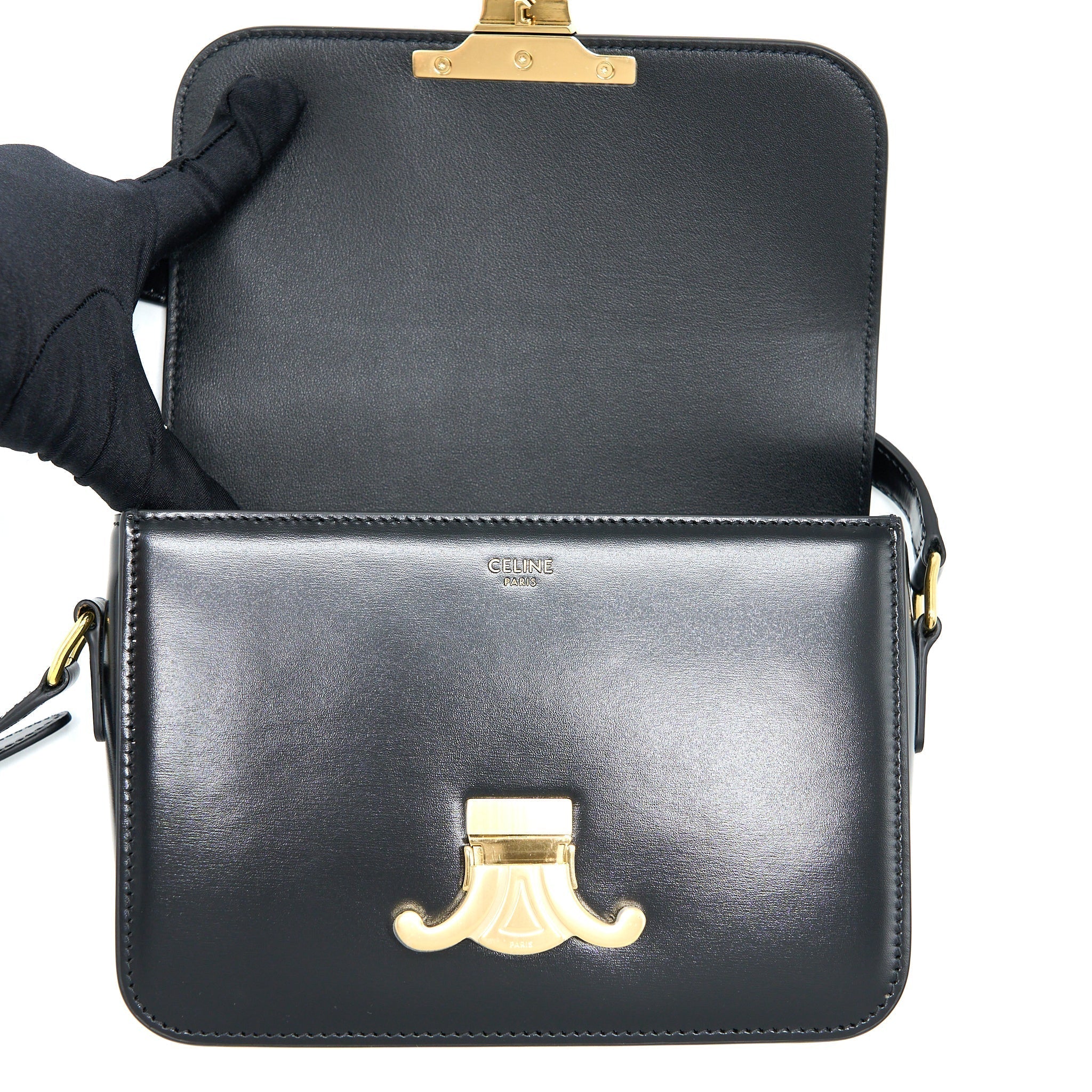 celine-teen-triomphe-bag-in-shiny-calfskin-black-ghw