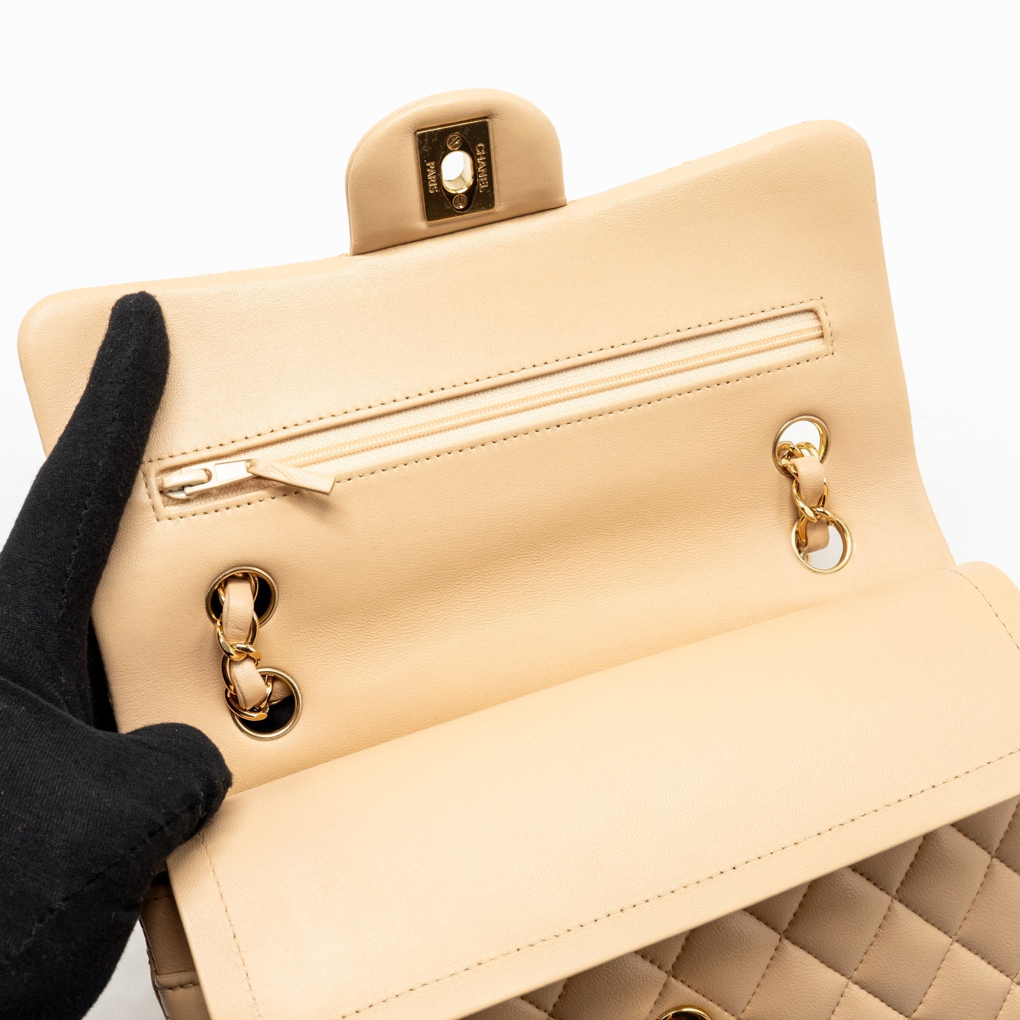 chanel-small-classic-double-flap-bag-lambskin-beige-ghw
