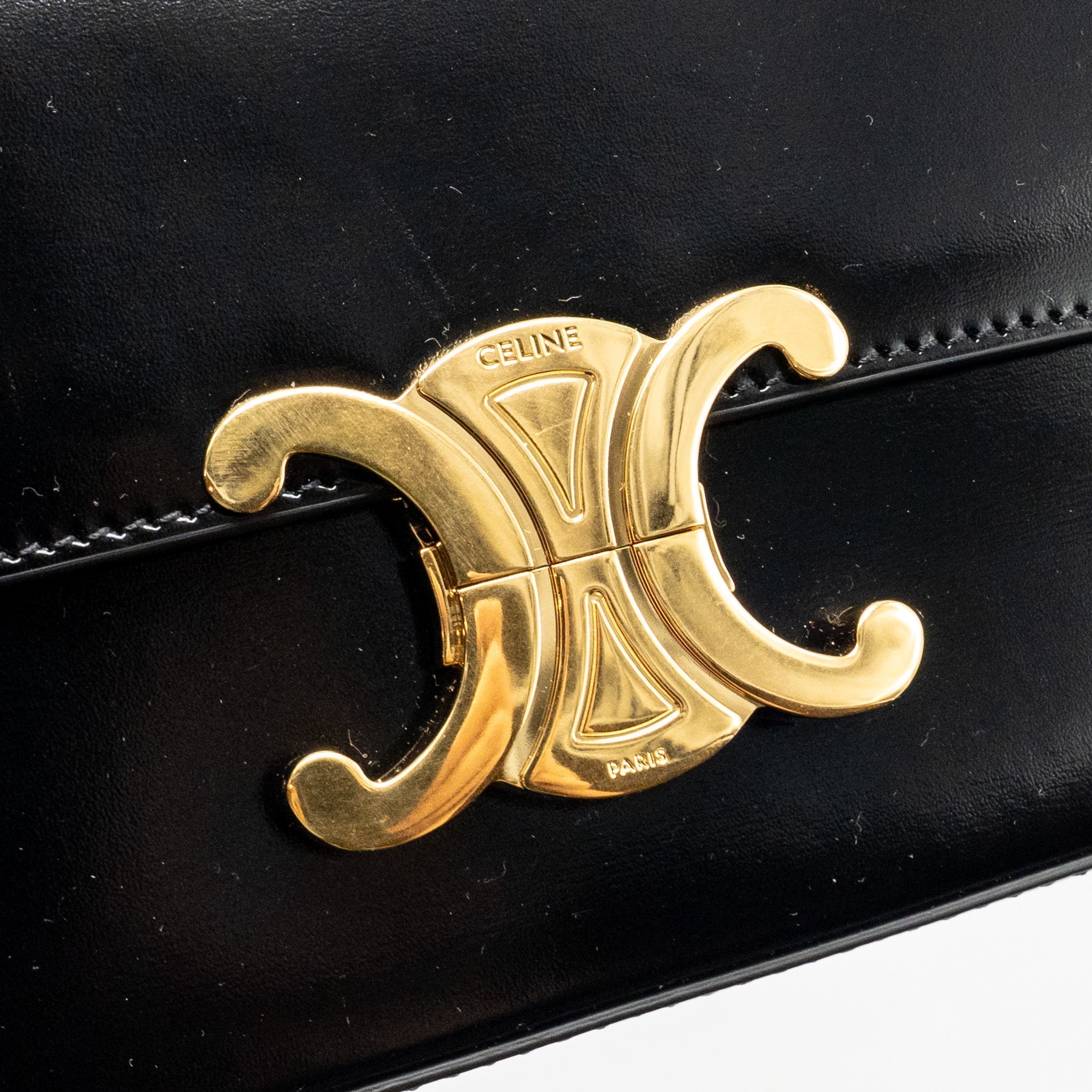 celine-triomphe-shoulder-bag-shiny-calfskin-black-ghw-2