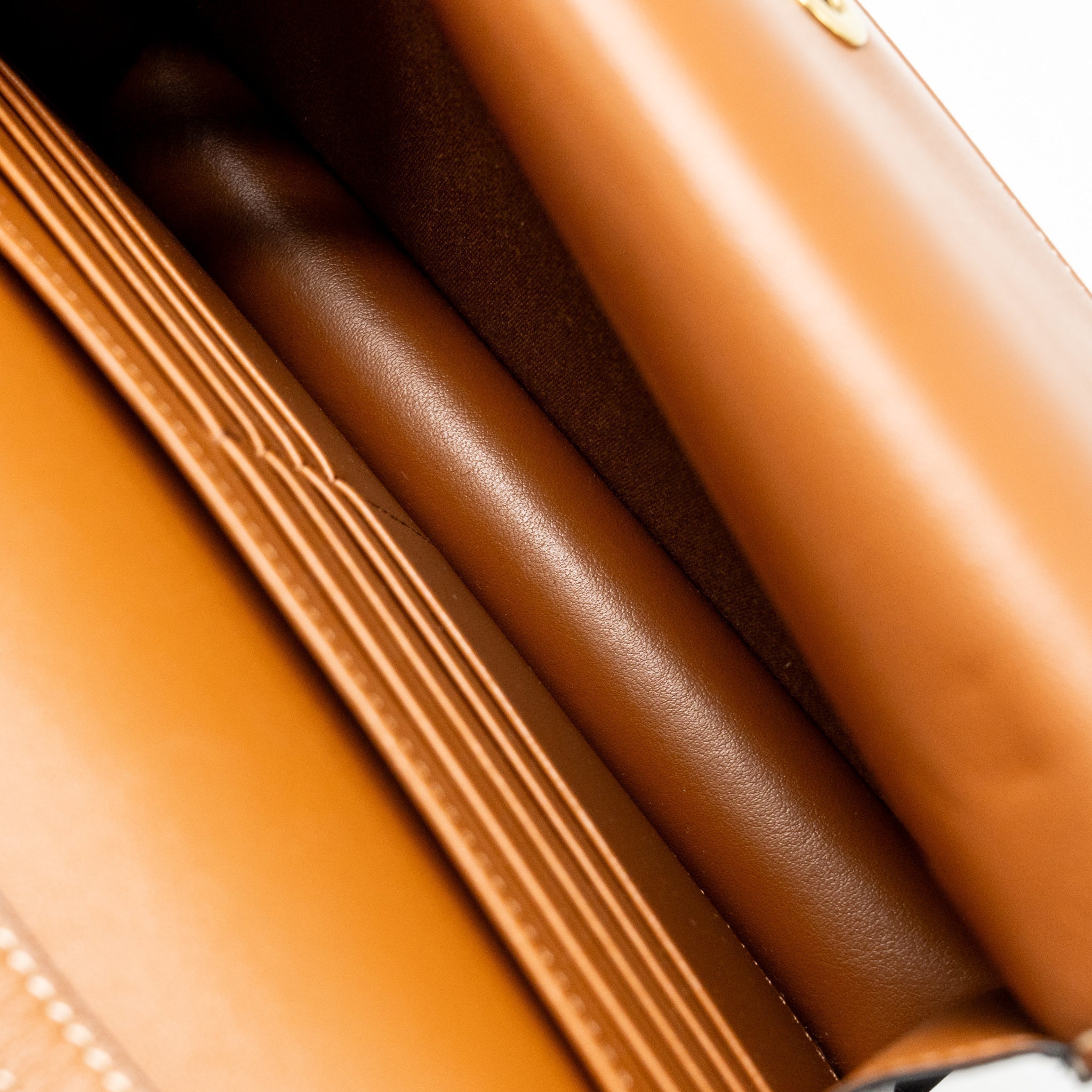 celine-wallet-on-strap-triomphe-canvas-smooth-lambskin-tan-ghw-7