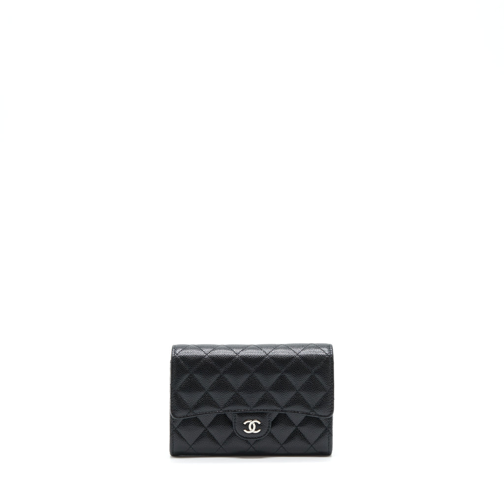 chanel-flap-wallet-caviar-black-shw