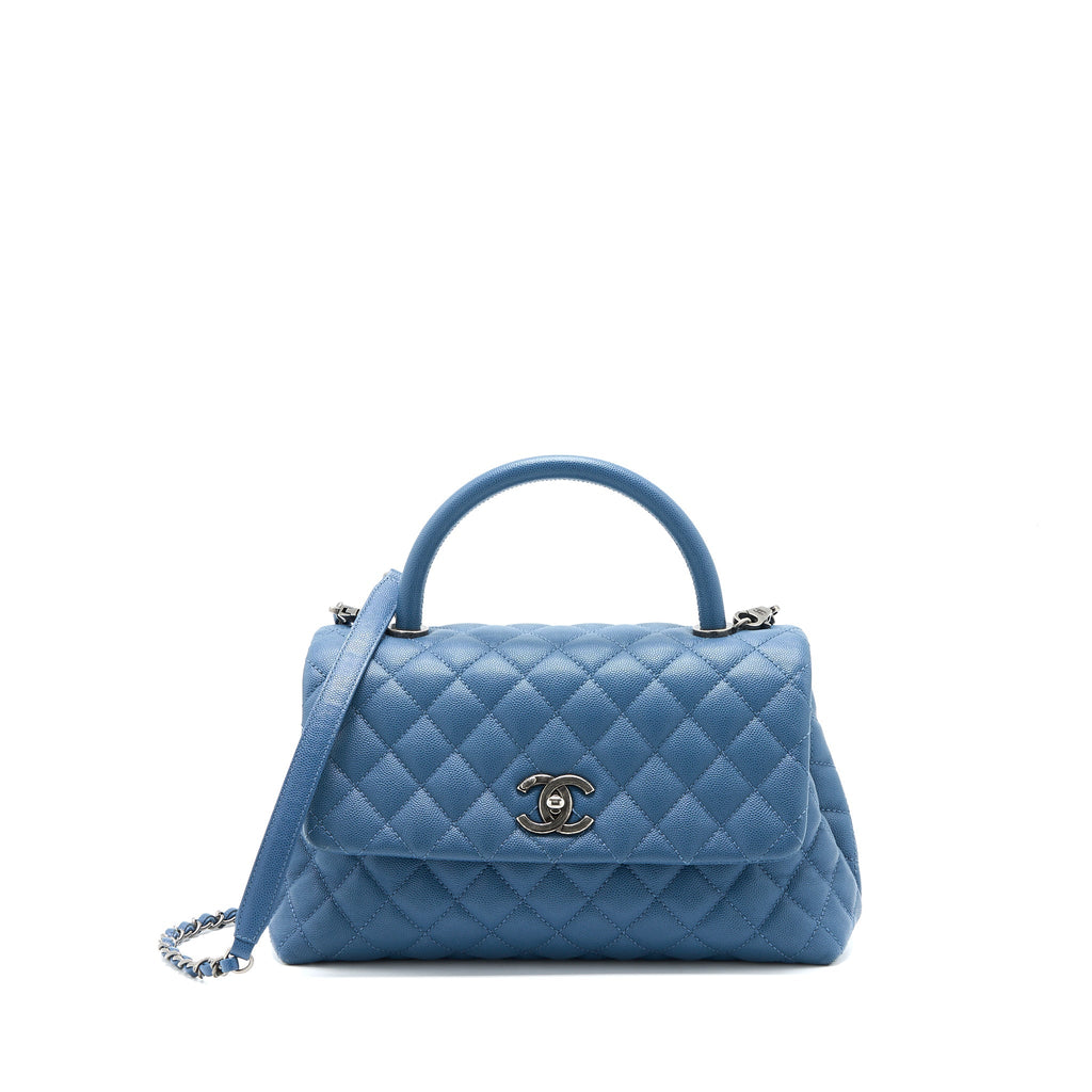 chanel-medium-coco-handle-caviar-blue-ruthenium-hardware
