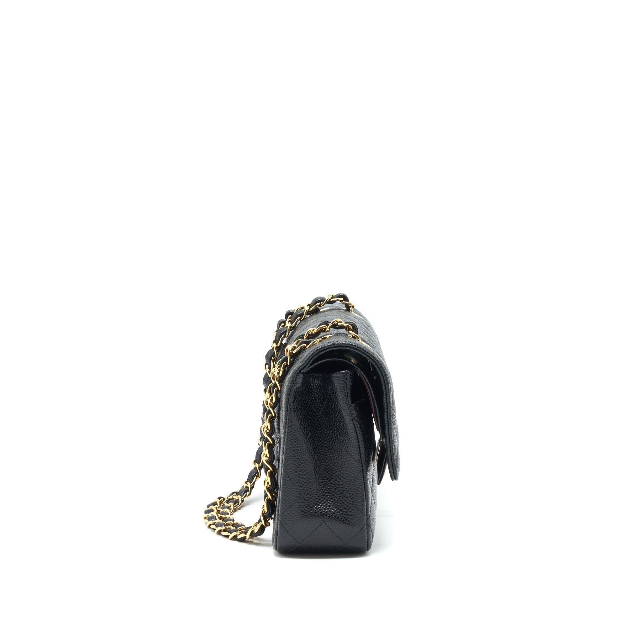 chanel-medium-classic-double-flap-25cm-caviar-black-ghw-microchip