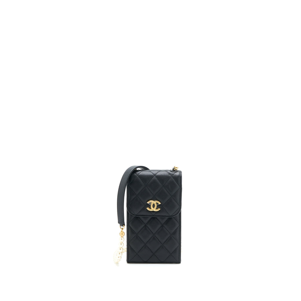 chanel-vertical-flap-phone-pouch-with-pearl-chain-lambskin-black-brushed-ghw