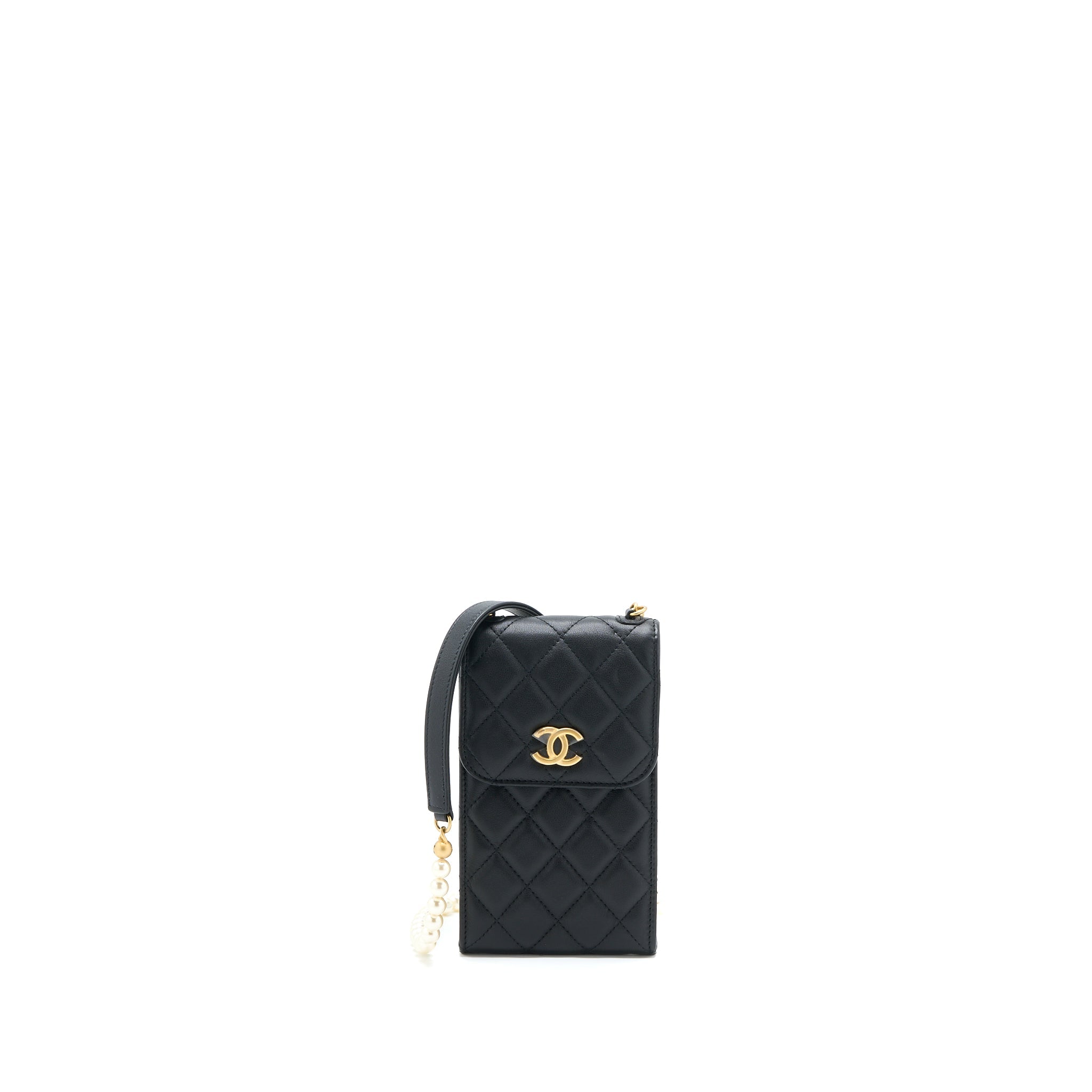 chanel-vertical-flap-phone-pouch-with-pearl-chain-lambskin-black-brushed-ghw