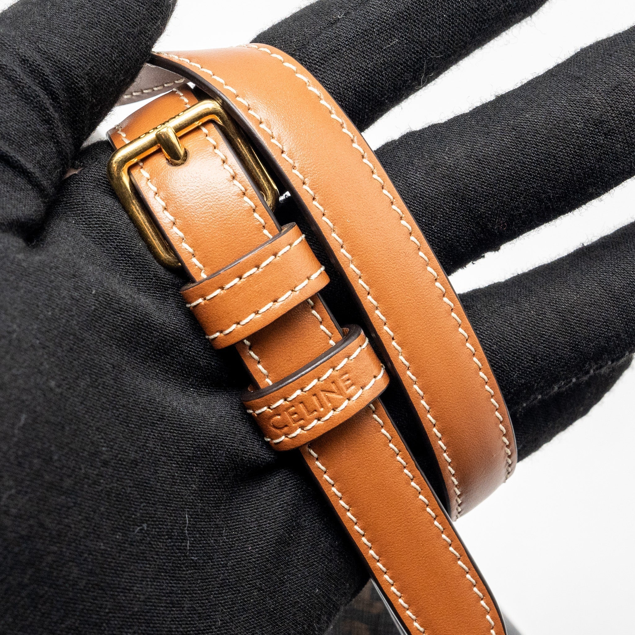 celine-triomphe-shouder-bag-triomphe-canvas-calfskin-tan-ghw