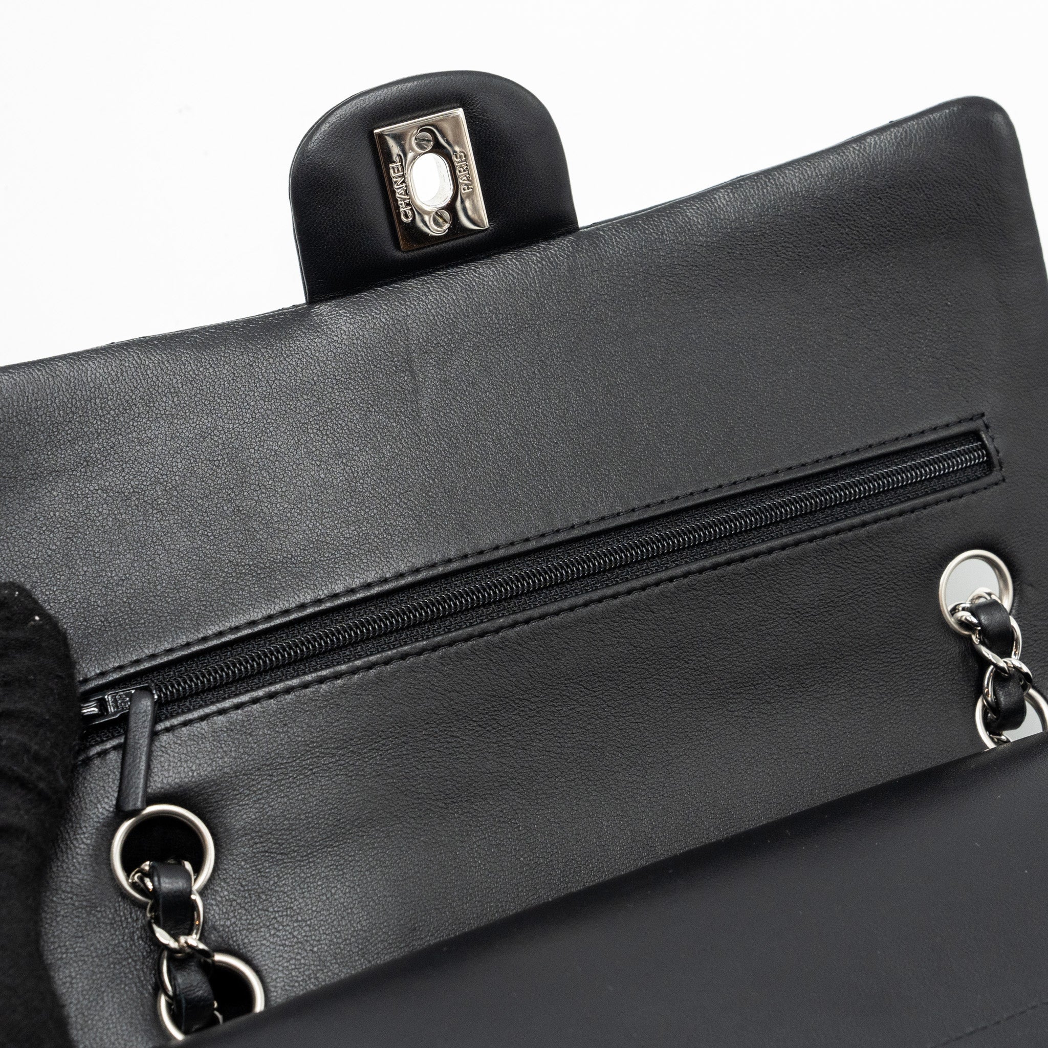 chanel-medium-classic-double-flap-bag-lambskin-black-shw-2