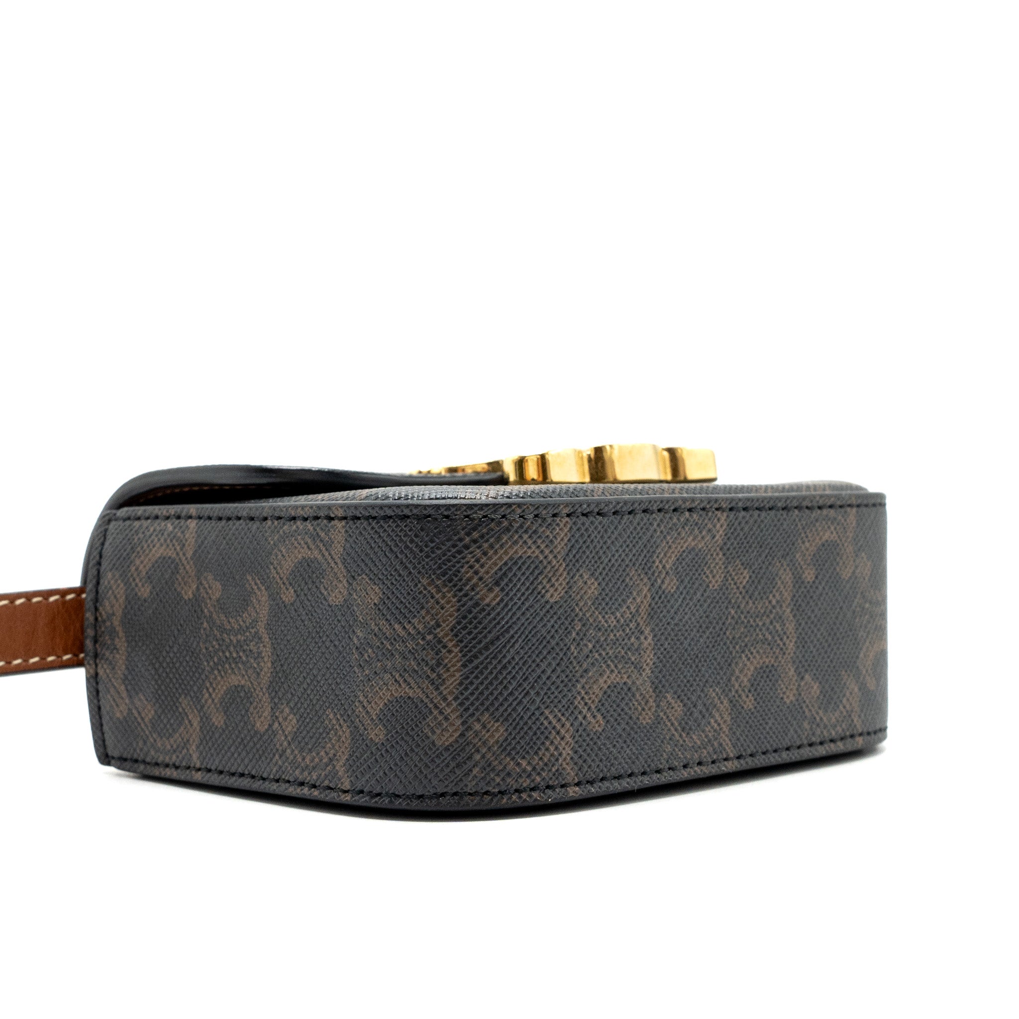 celine-mini-claude-triomphe-canvas-calfskin-tan-ghw