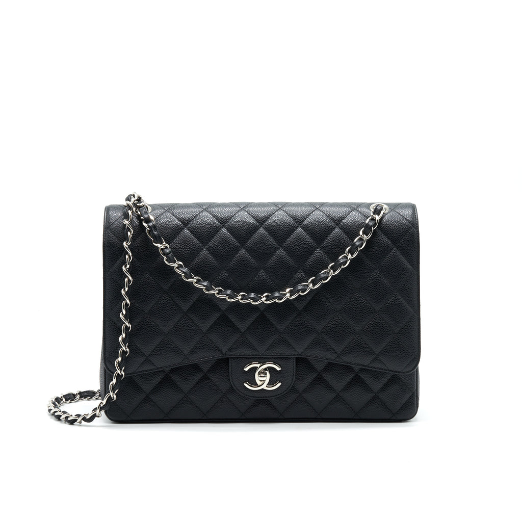 chanel-cavier-classic-maxi-double-flap-bag-black-shw