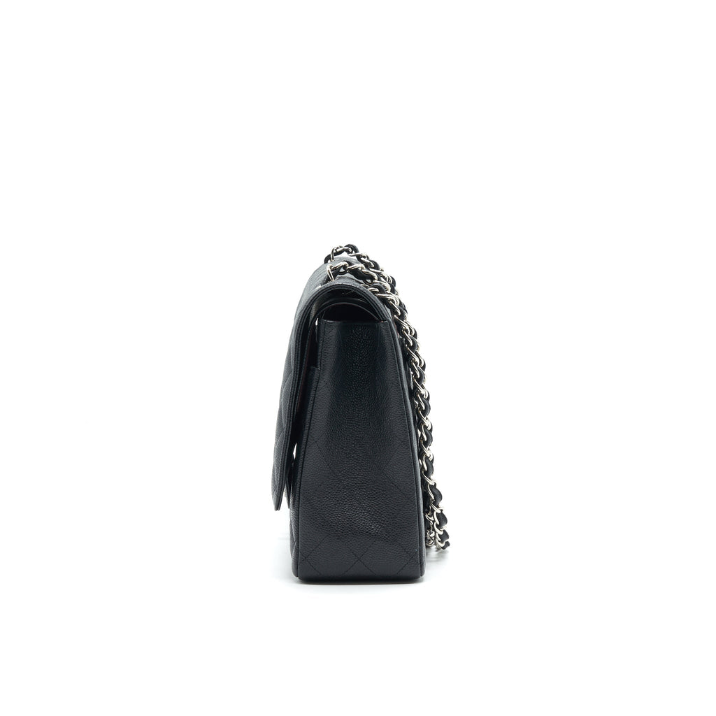 chanel-cavier-classic-maxi-double-flap-bag-black-shw
