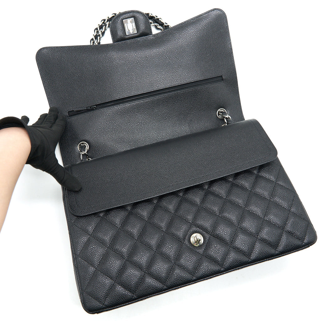 chanel-cavier-classic-maxi-double-flap-bag-black-shw