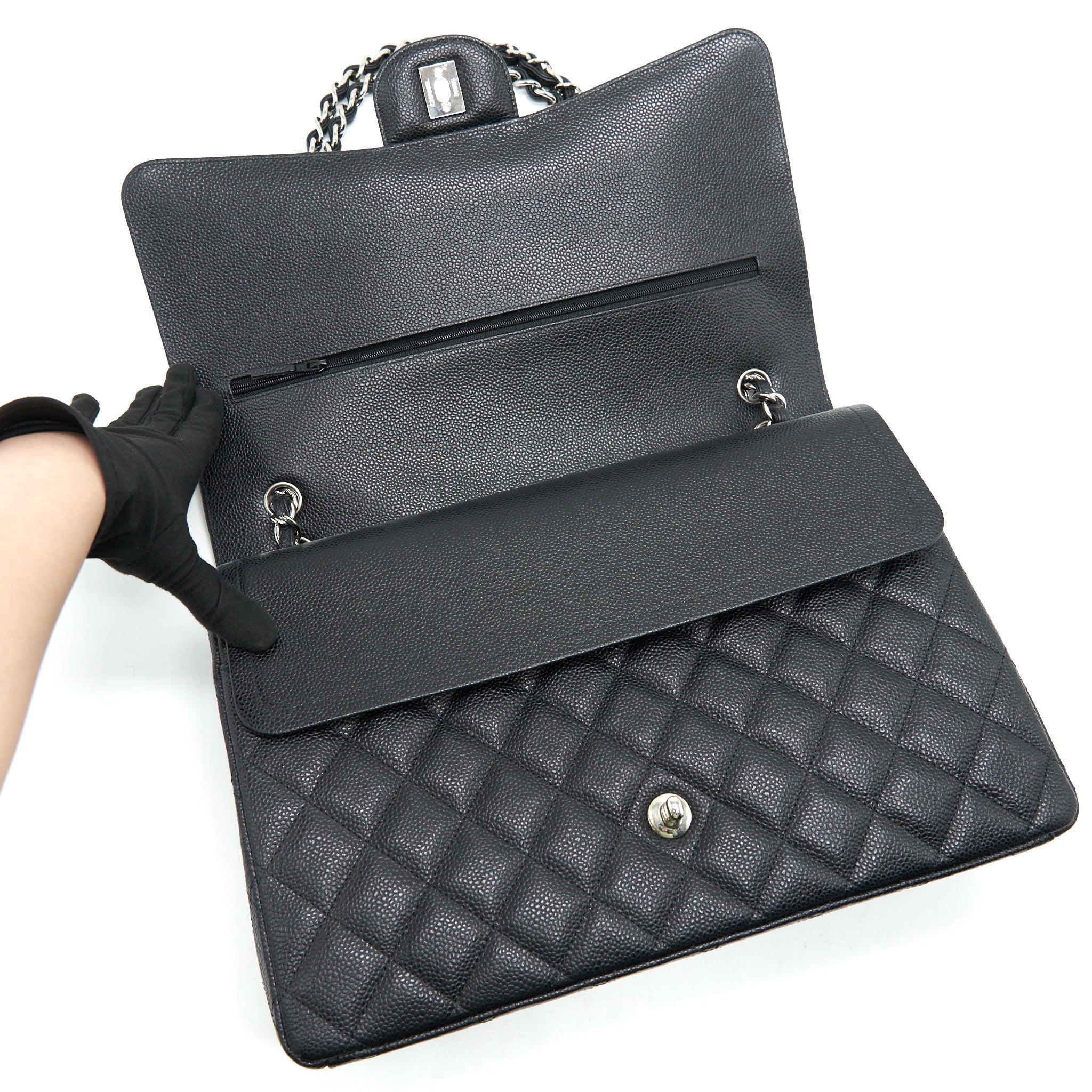 chanel-cavier-classic-maxi-double-flap-bag-black-shw