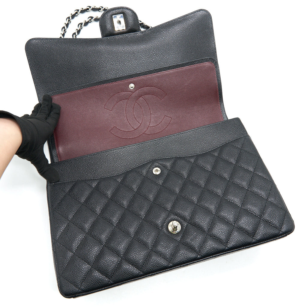 chanel-cavier-classic-maxi-double-flap-bag-black-shw