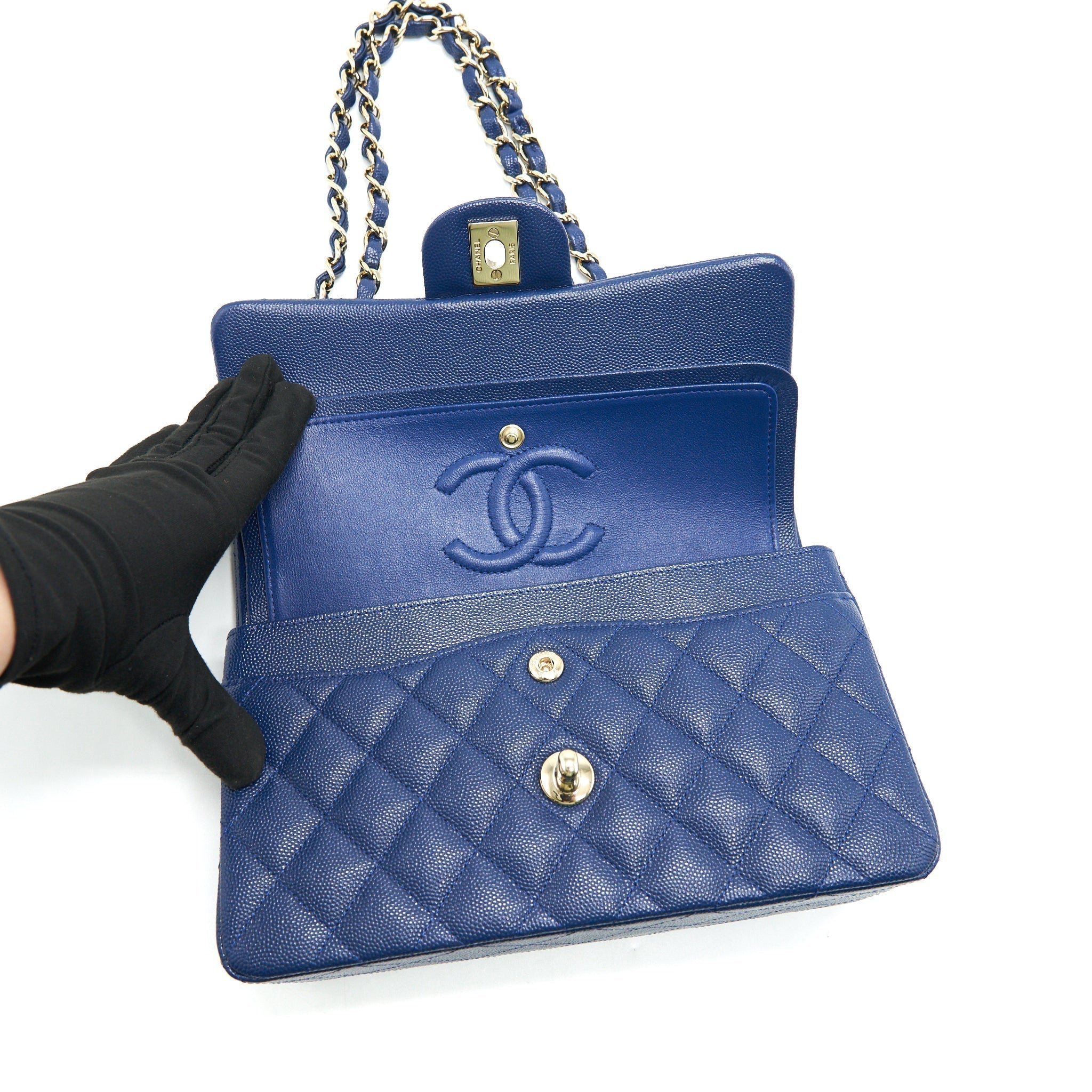 chanel-classic-small-double-flap-caviar-navy-lghw