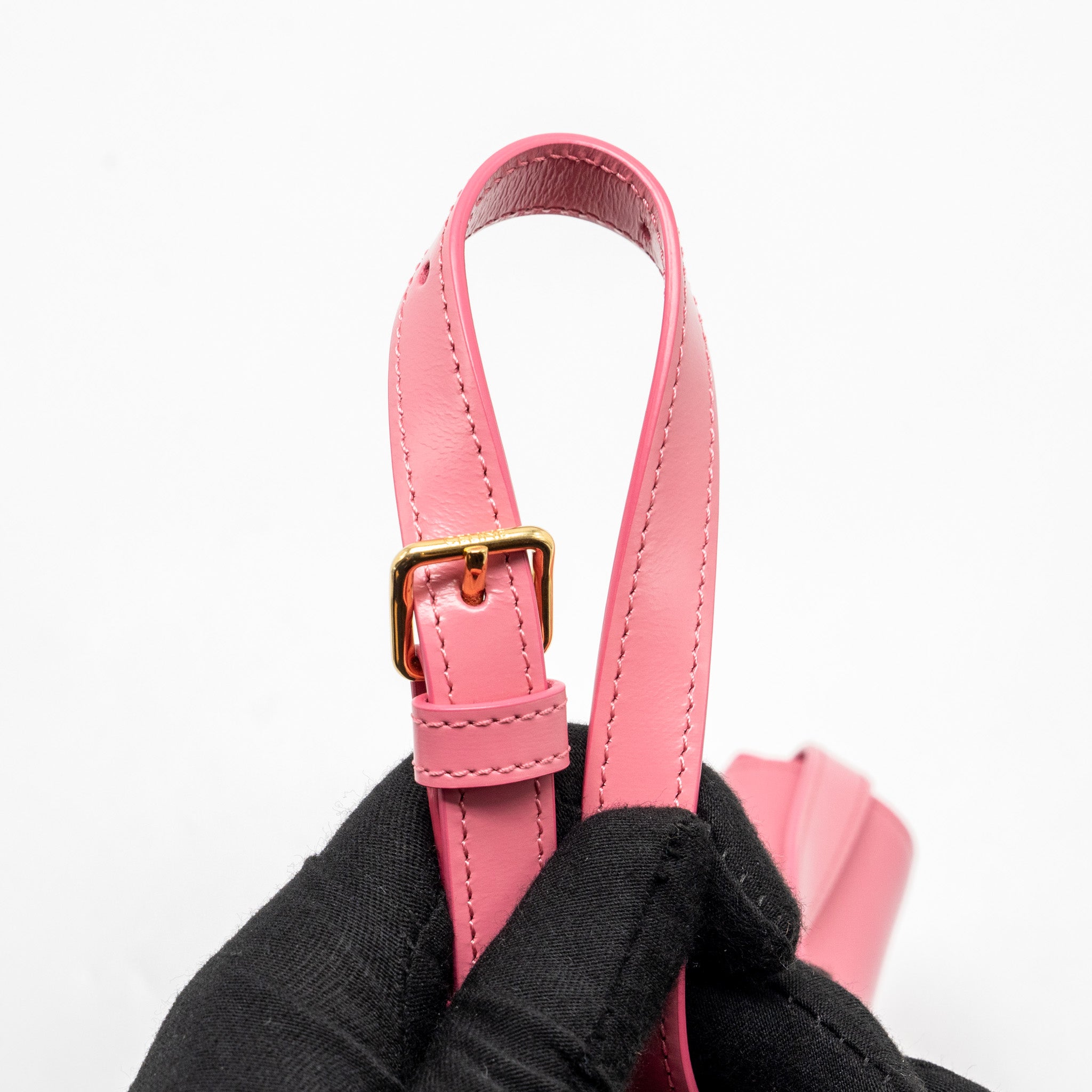 celine-triomphe-shoulder-bag-shiny-calfskin-flamingo-ghw