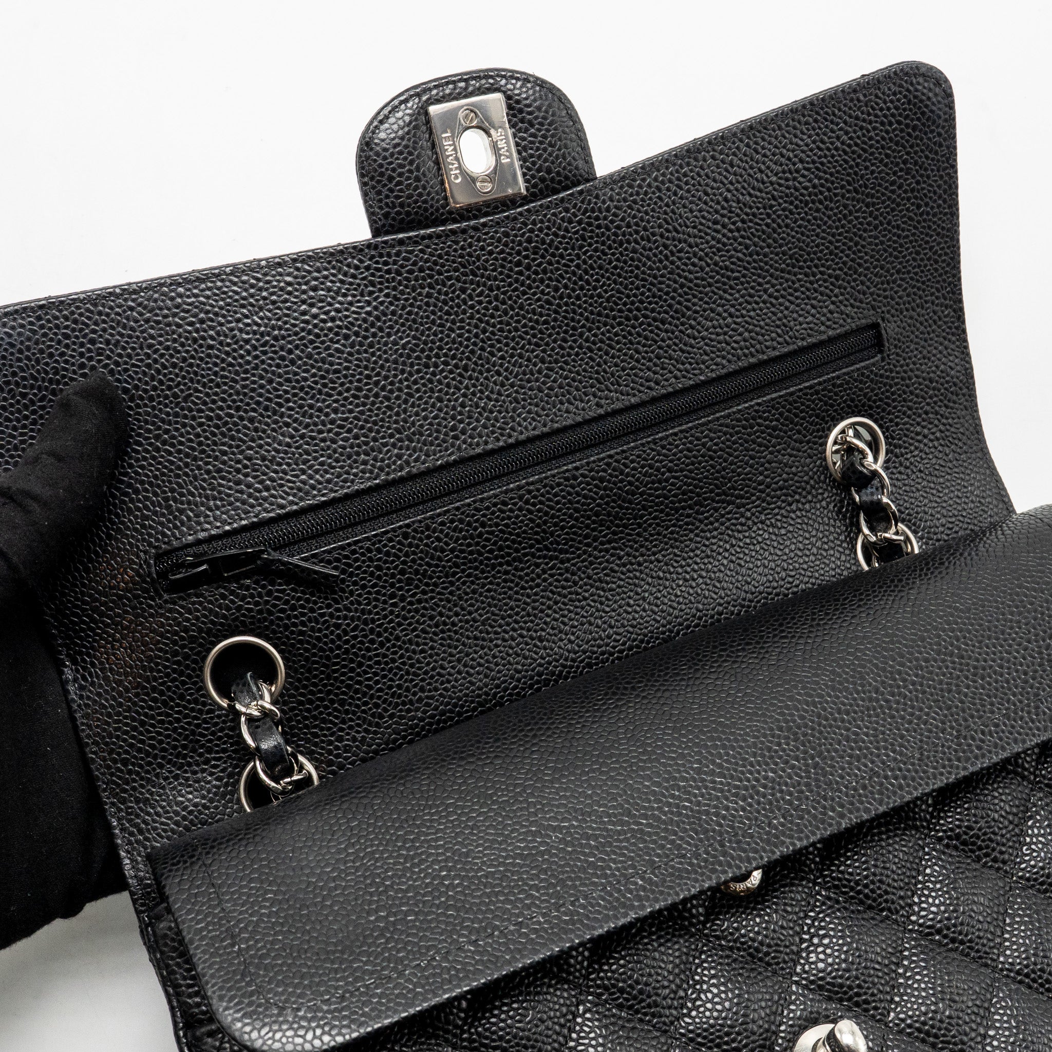 chanel-medium-classic-double-flap-bag-caviar-black-shw-13
