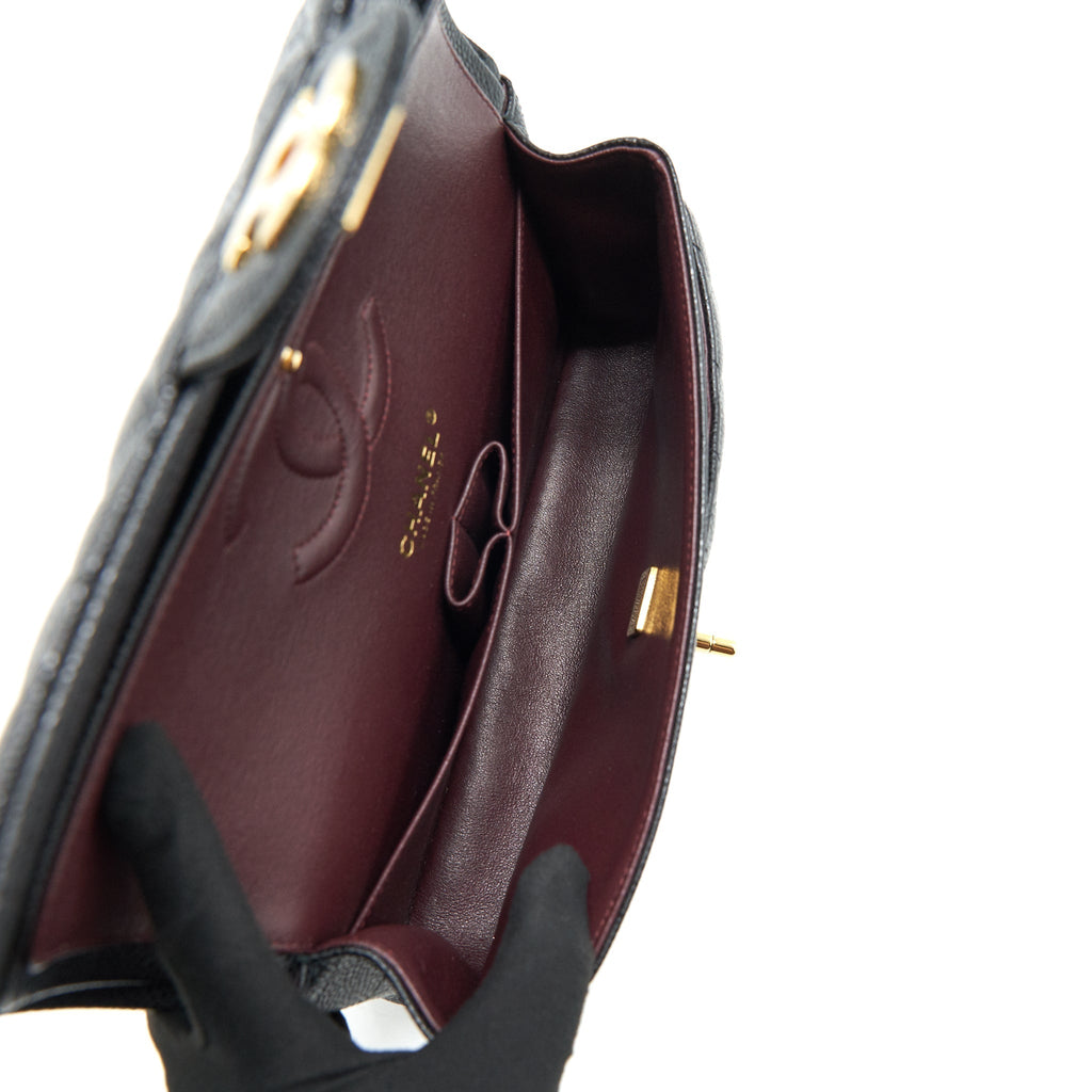 chanel-medium-classic-double-flap-25cm-caviar-black-ghw-microchip