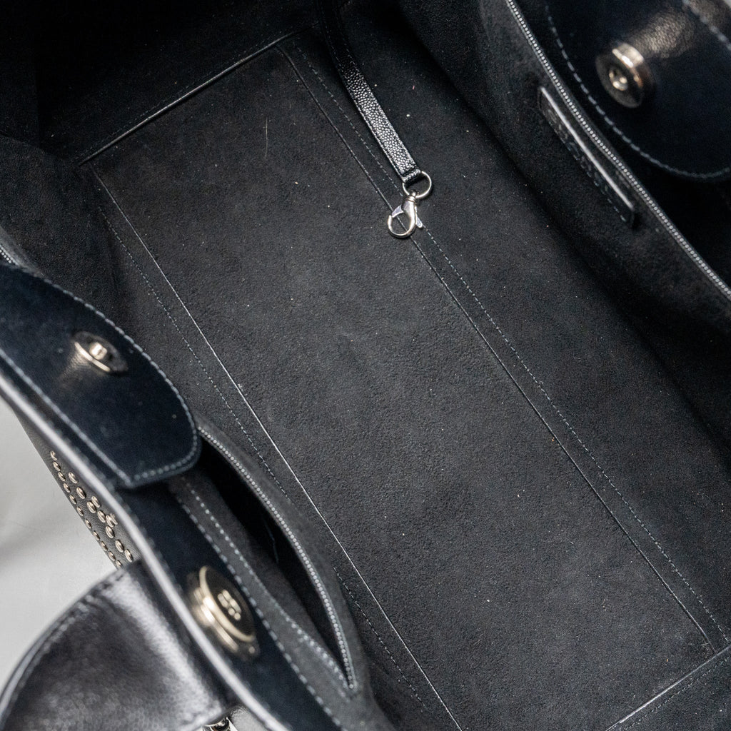 chanel-deauville-studded-tote-bag-caviar-black-shw