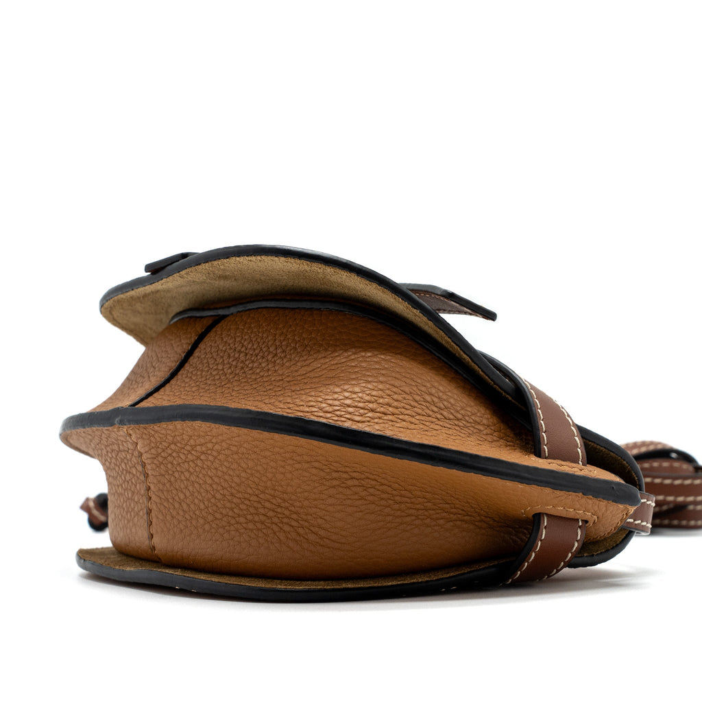 loewe-mini-gate-grained-calfskin-brown-ghw