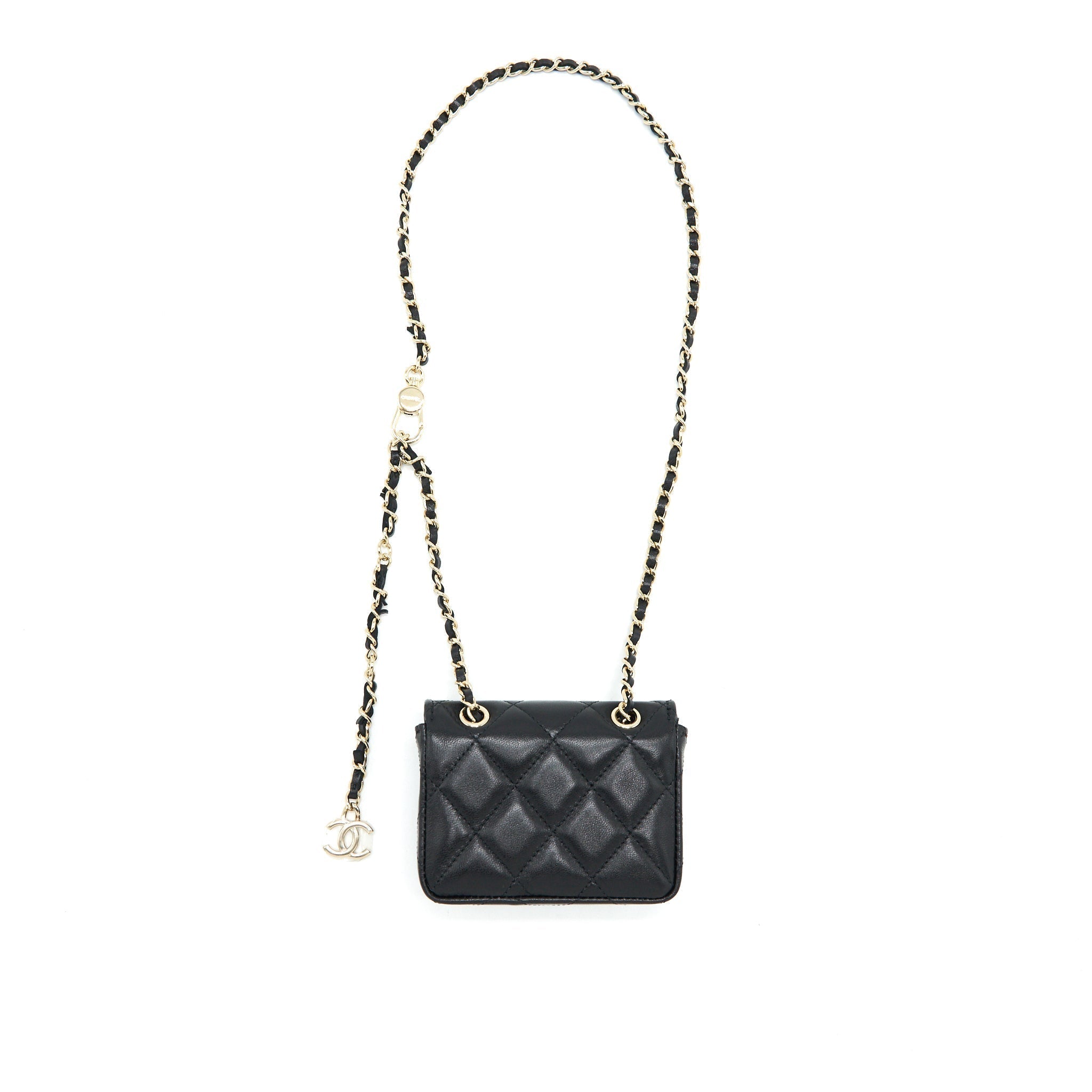 chanel-flap-card-holder-belt-bag-lambskin-chain-black-lghw