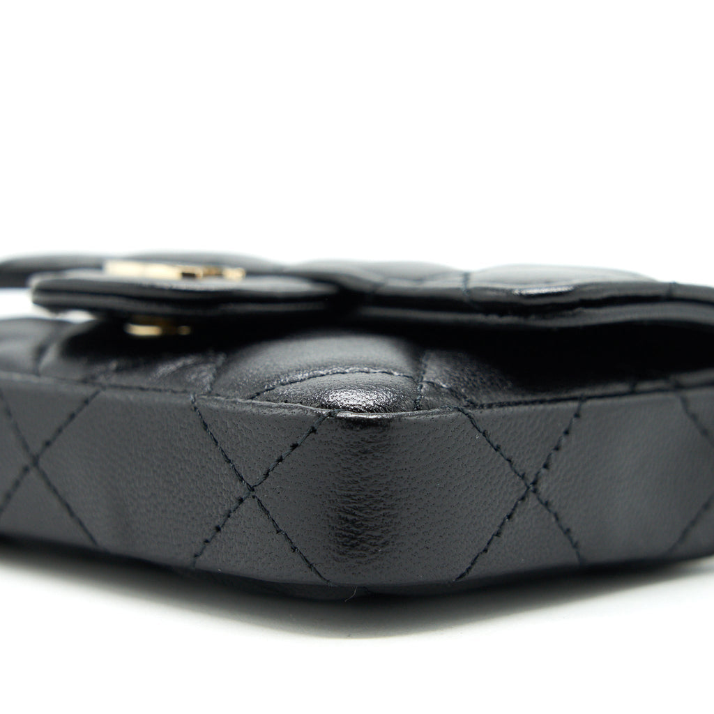 chanel-flap-card-holder-belt-bag-lambskin-chain-black-lghw