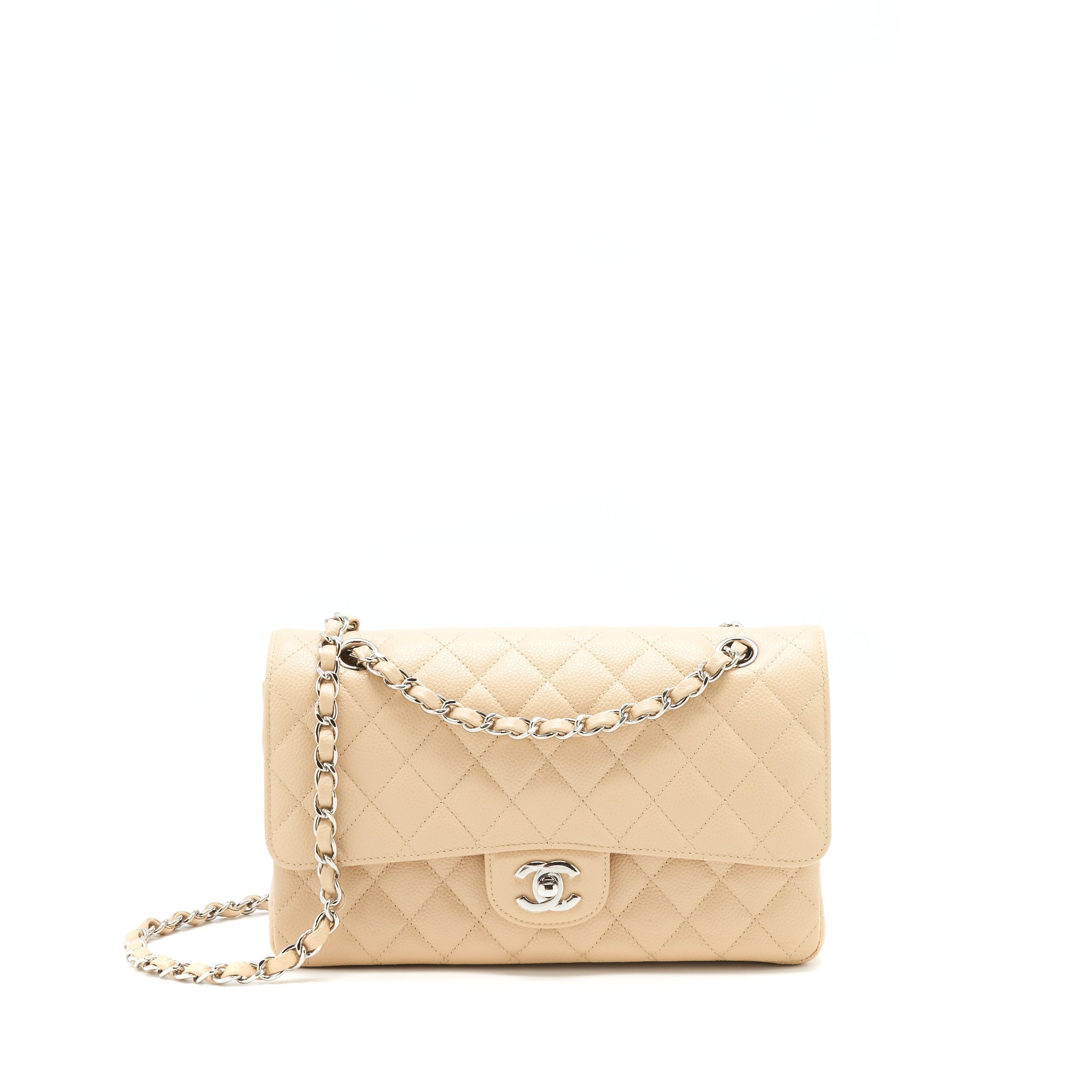 chanel-medium-classic-double-flap-bag-caviar-beige-shw