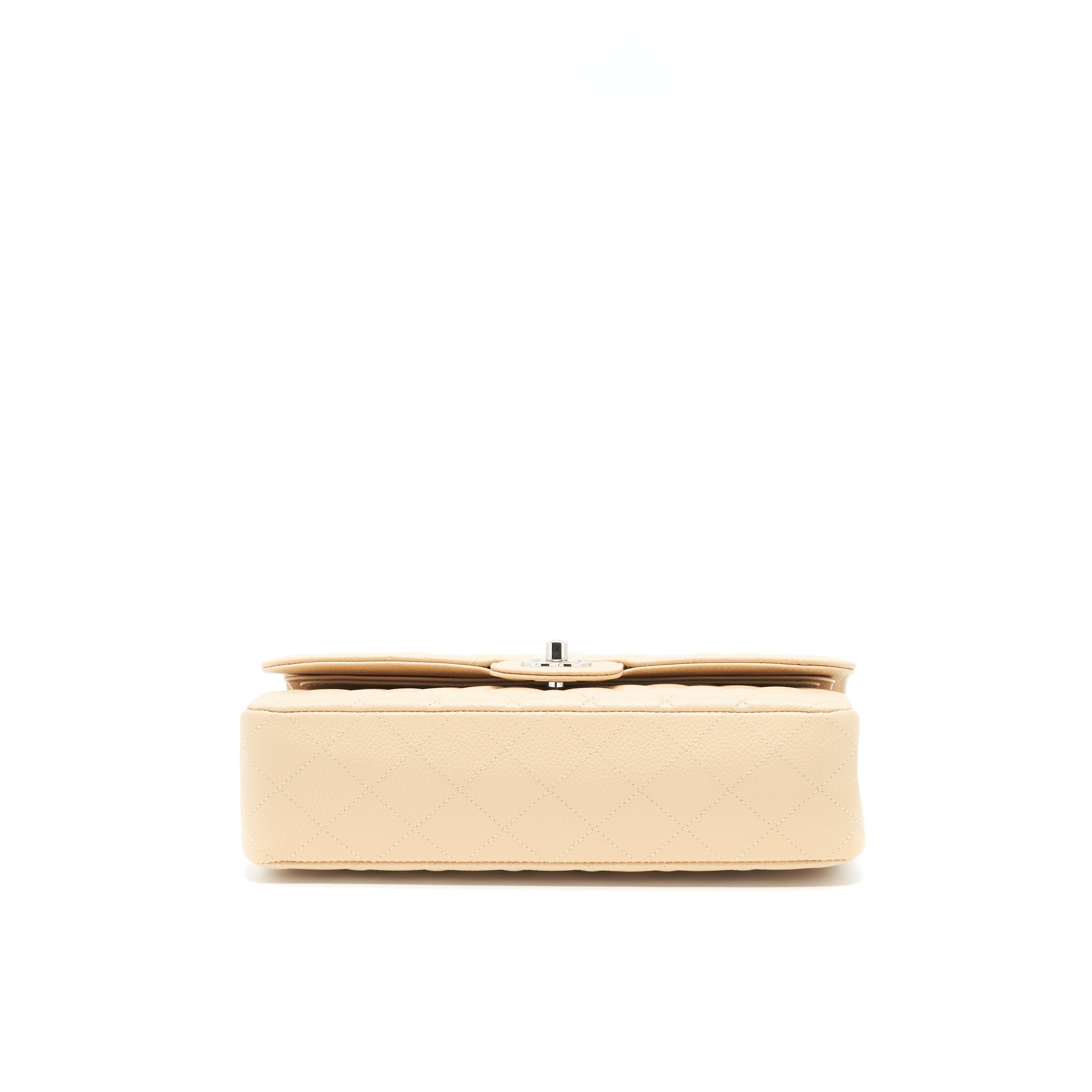 chanel-medium-classic-double-flap-bag-caviar-beige-shw
