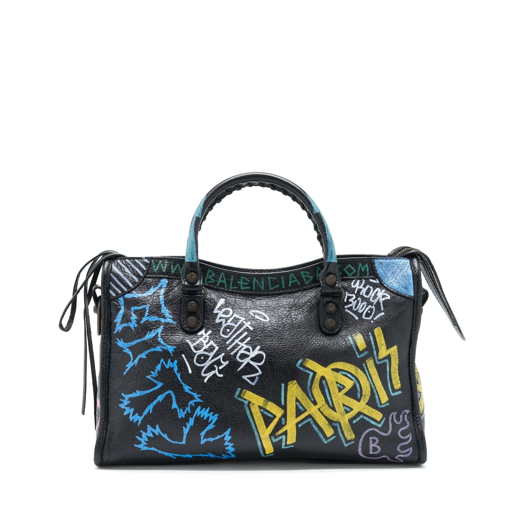 balenciaga-city-bag-black-with-multicolour-graffiti-ruthenium-hardware