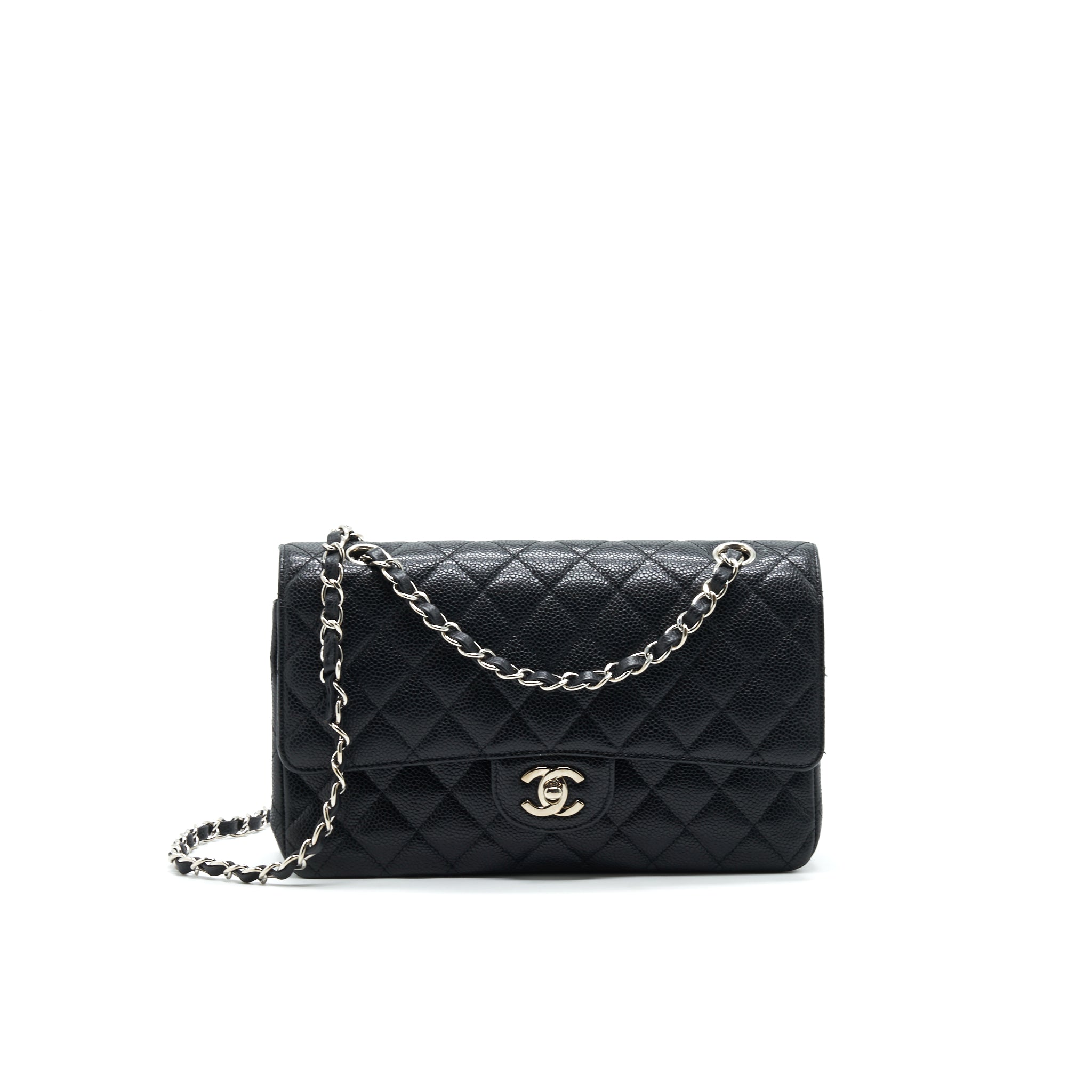 chanel-medium-classic-double-flap-caviar-black-shw-serial-12