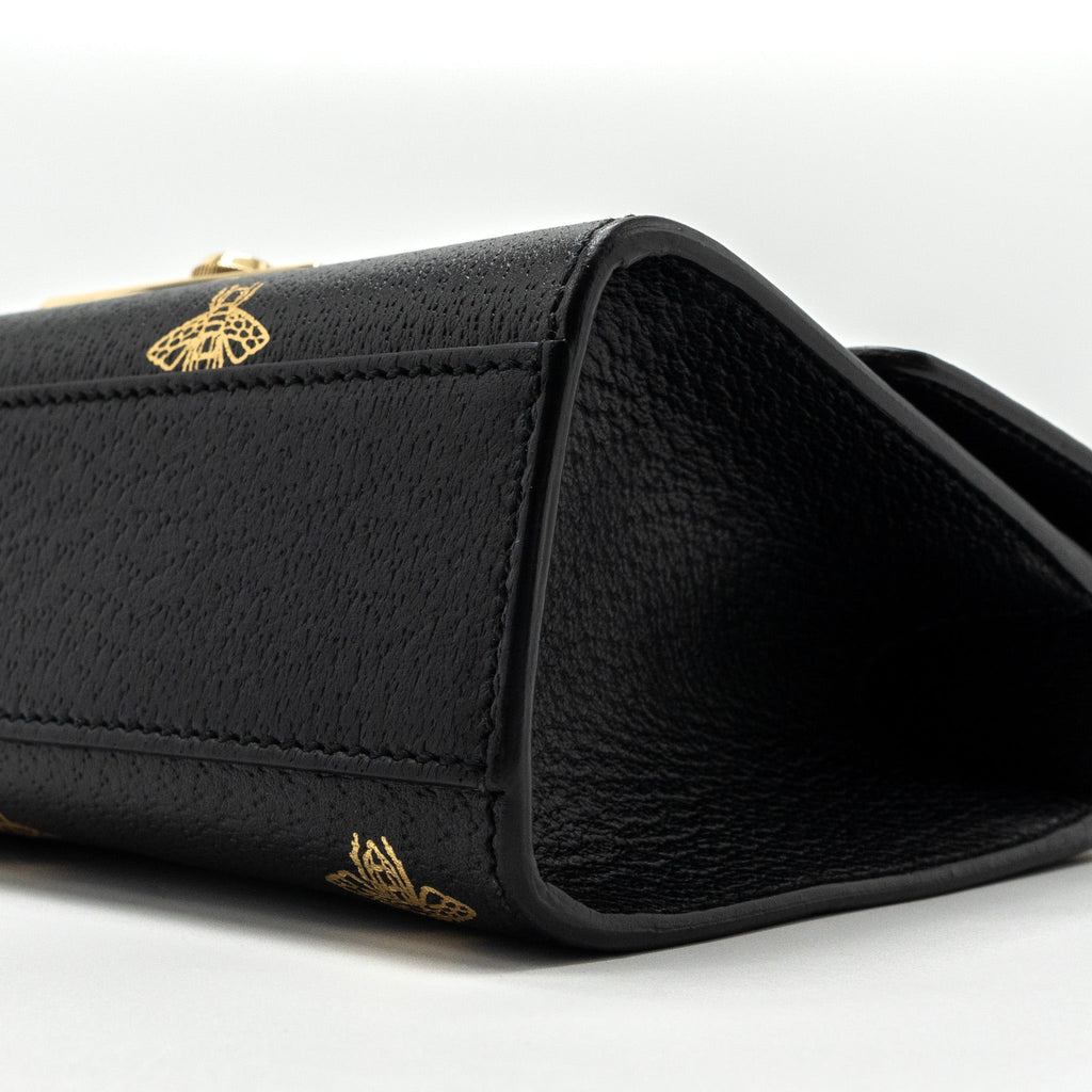 gucci-padlock-chain-bag-bee-print-calfskin-black-ghw