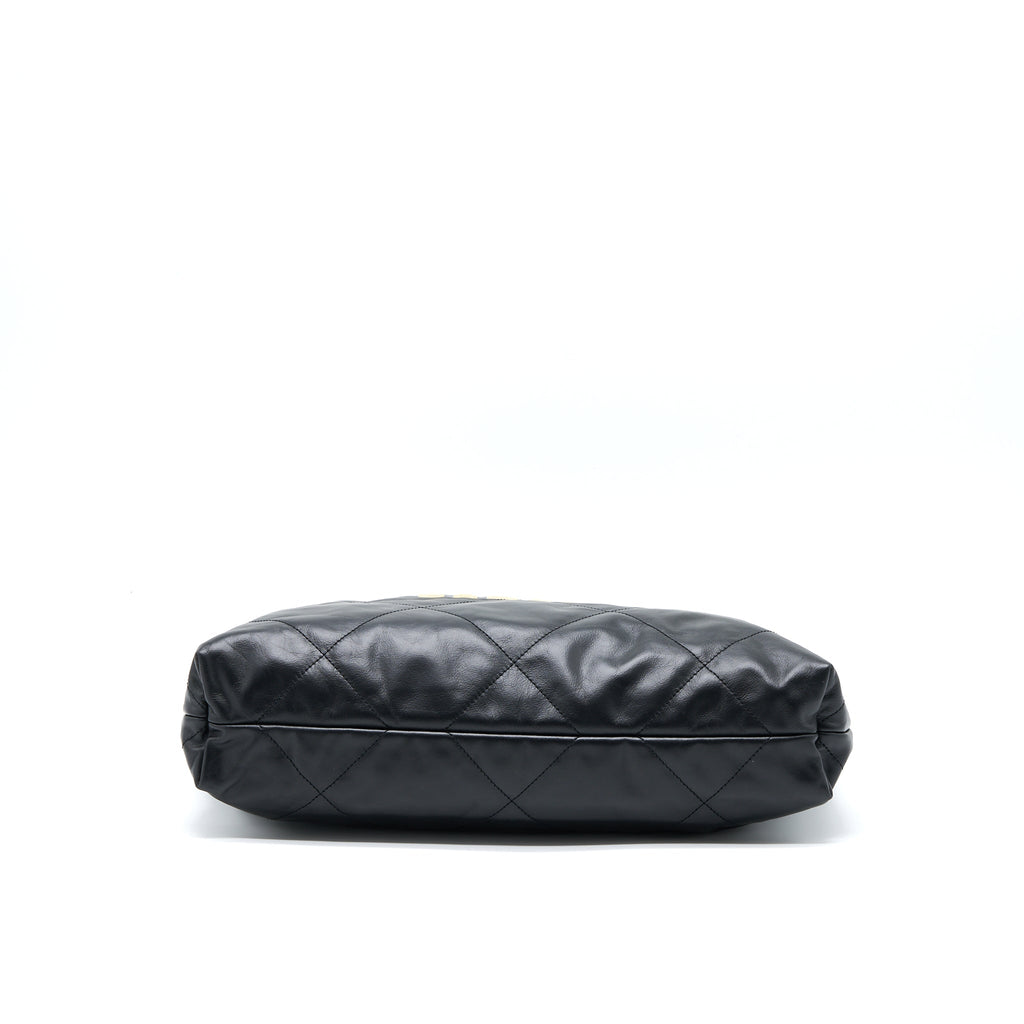 chanel-medium-22-bag-white-letter-shiny-calfskin-black-ghw-microchip