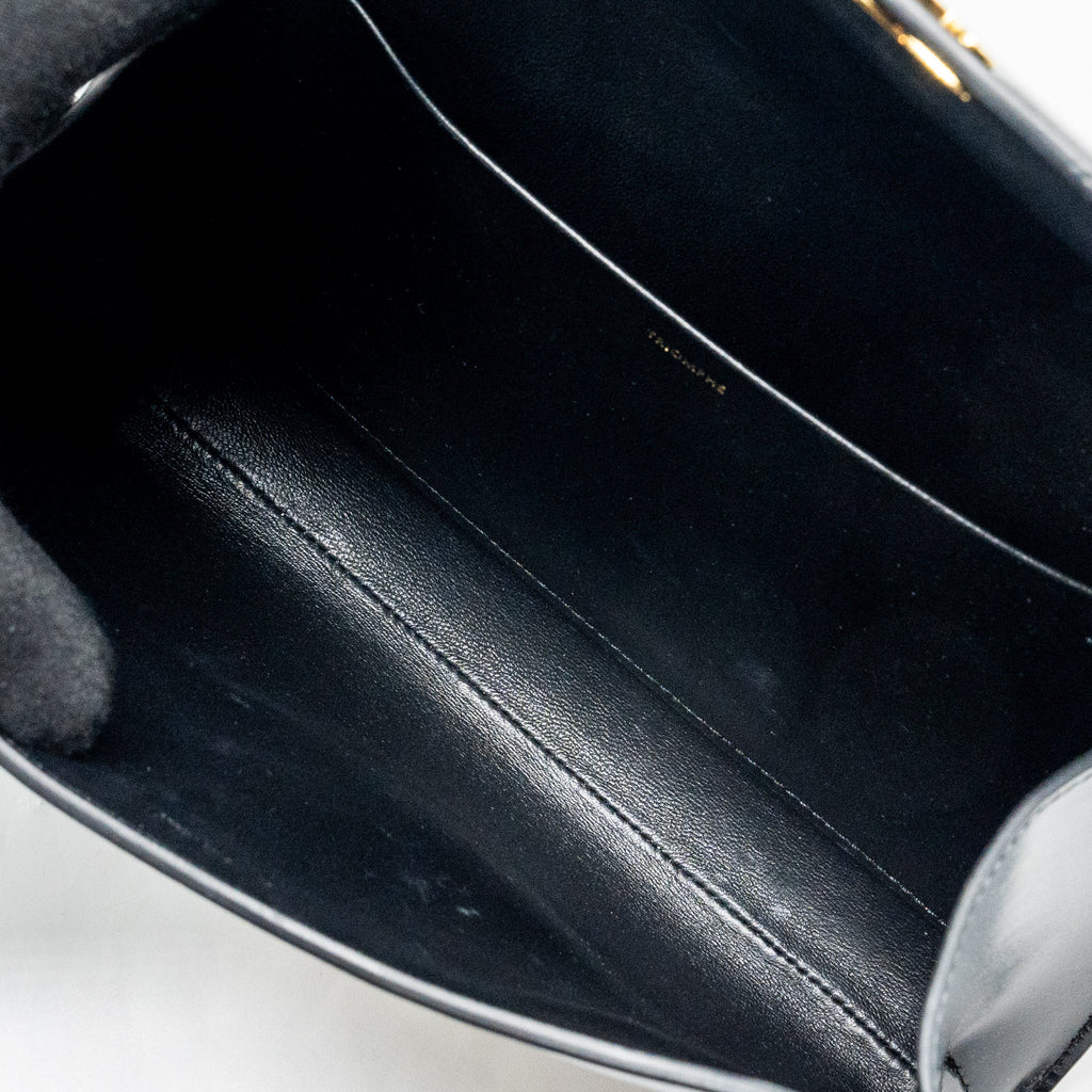 celine-triomphe-flap-wallet-with-strap-calfskin-black-ghw
