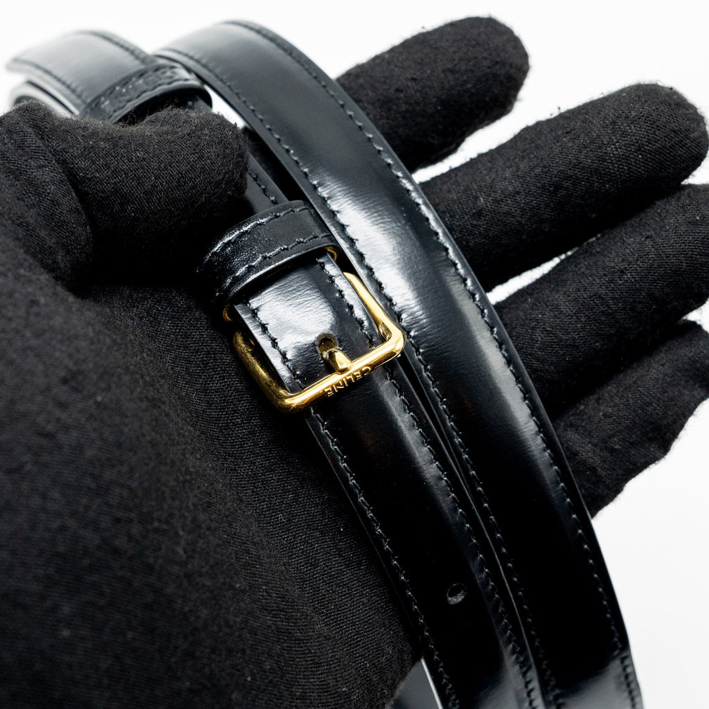 celine-triomphe-flap-wallet-with-strap-calfskin-black-ghw