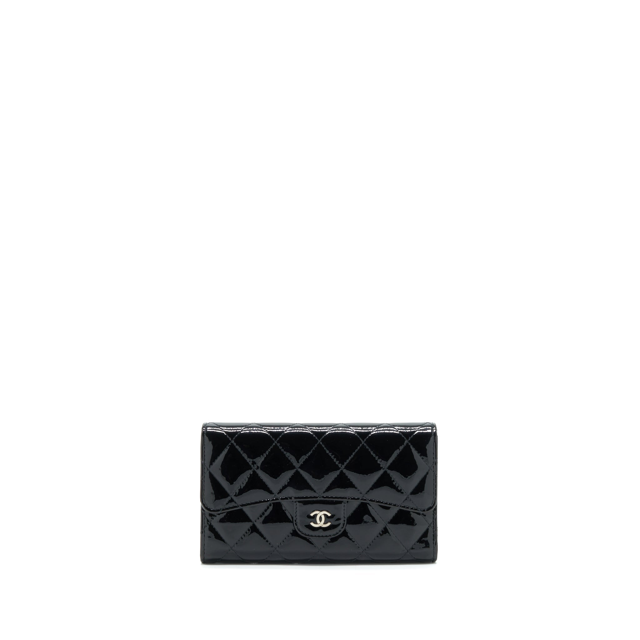 chanel-classic-flap-long-wallet-patent-black-shw