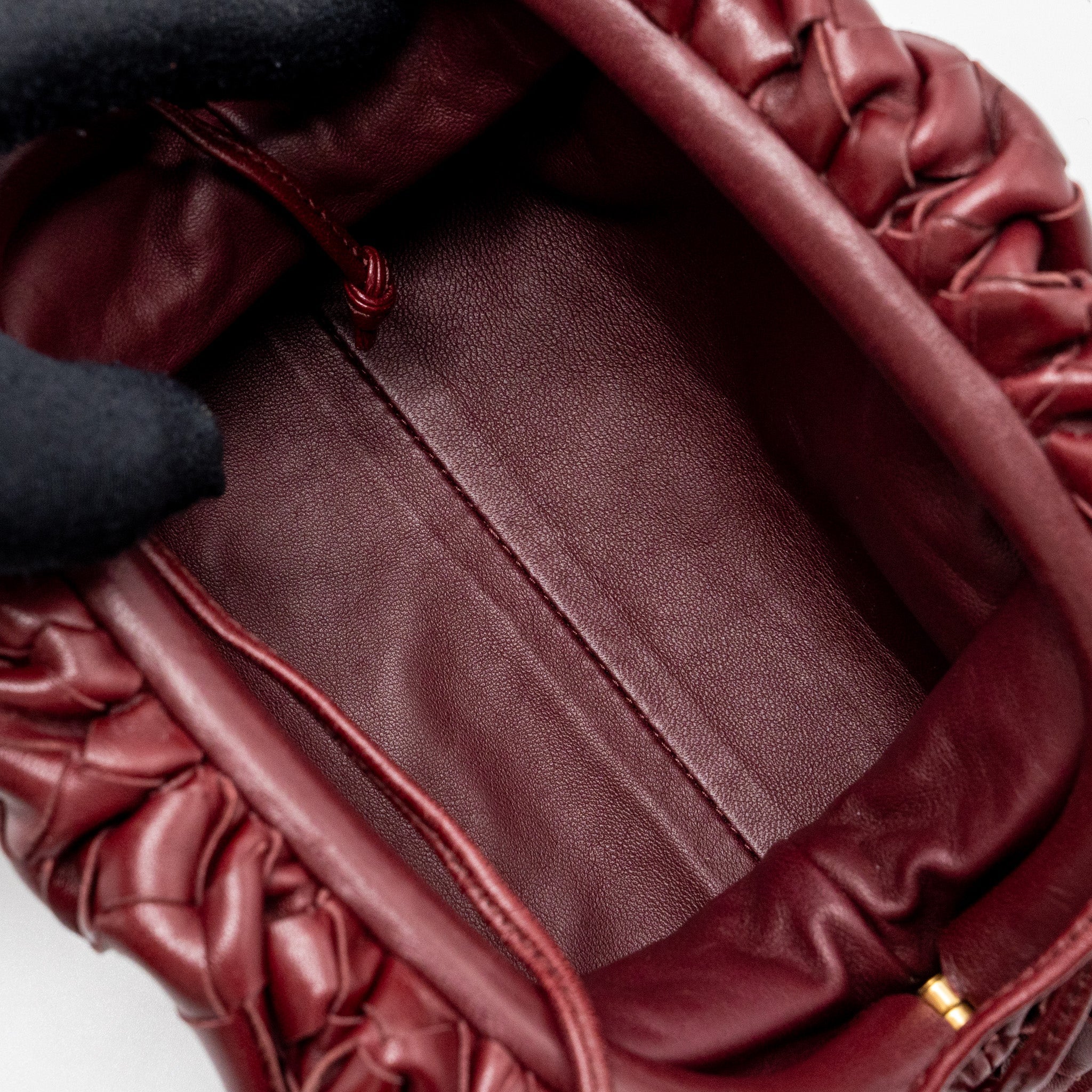 bottega-veneta-mini-pouch-lambskin-dark-red-ghw